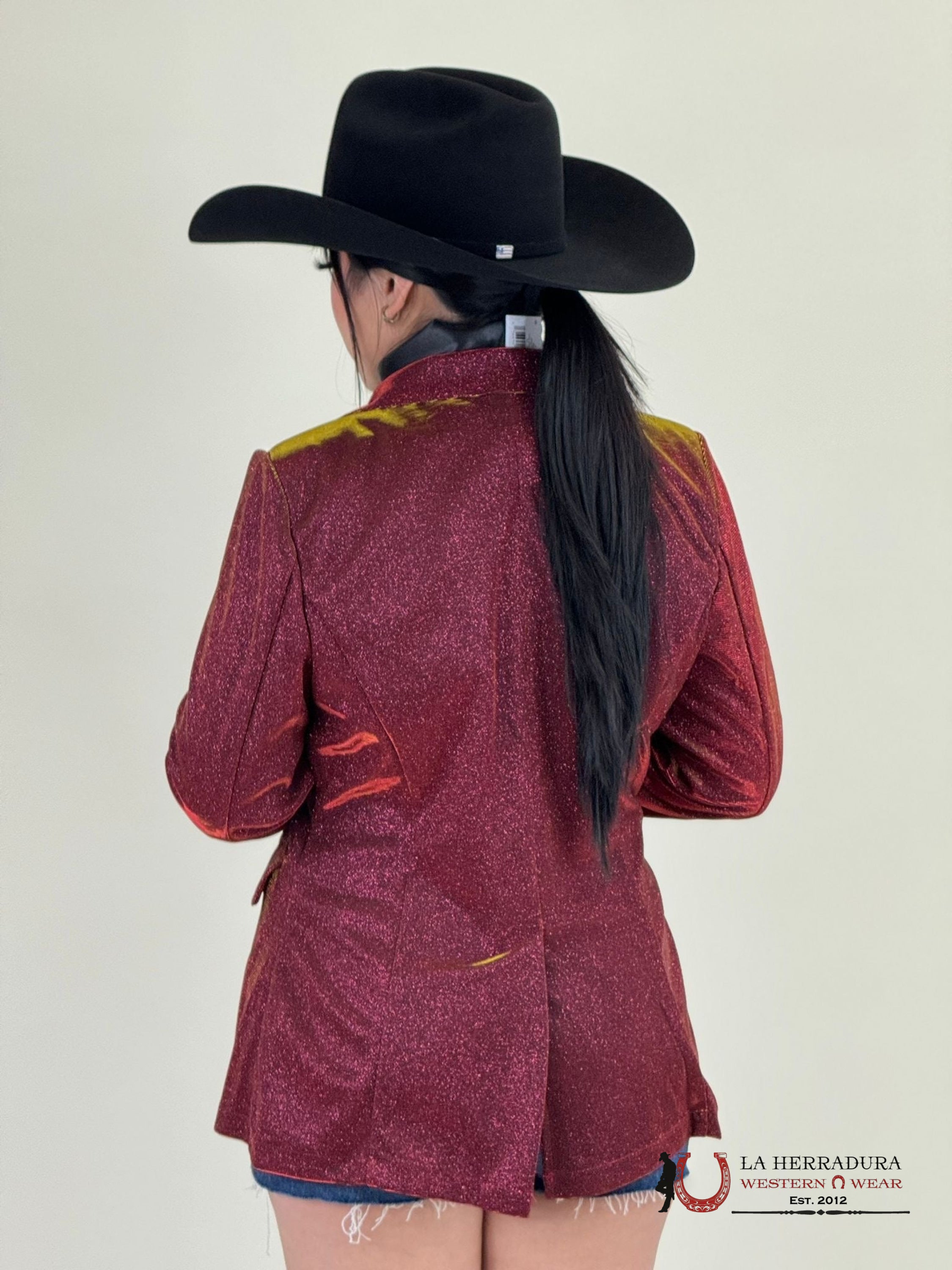 Rock&Roll Burgundy Iridescent Blazer Ropa Mujeres