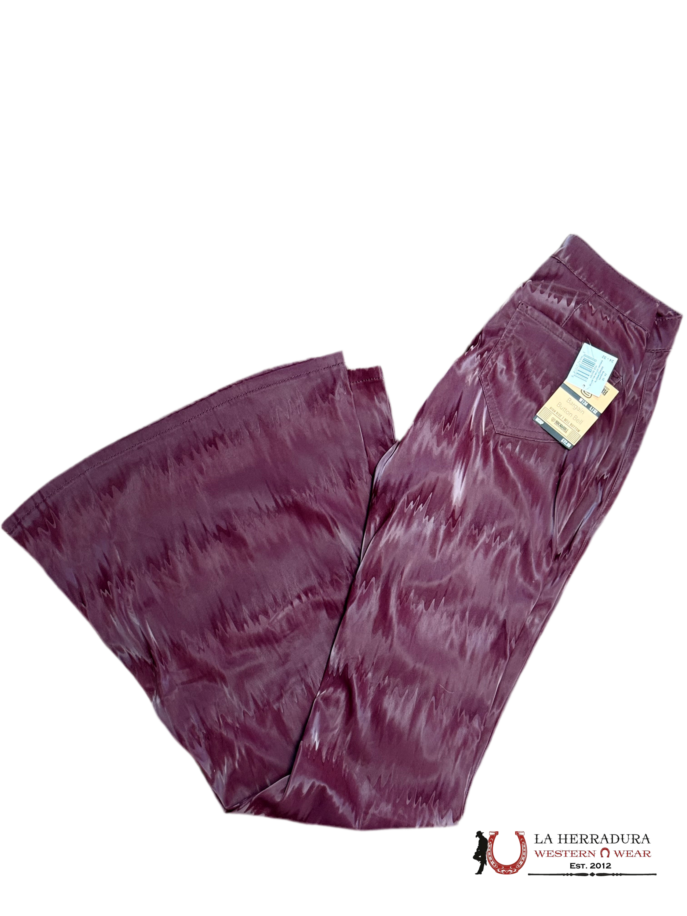 ROCK&ROLL BURGUNDY TEXTURE BELL BOTTOM RRWD7PR0FN ROCK&ROLL JEANS WOMEN