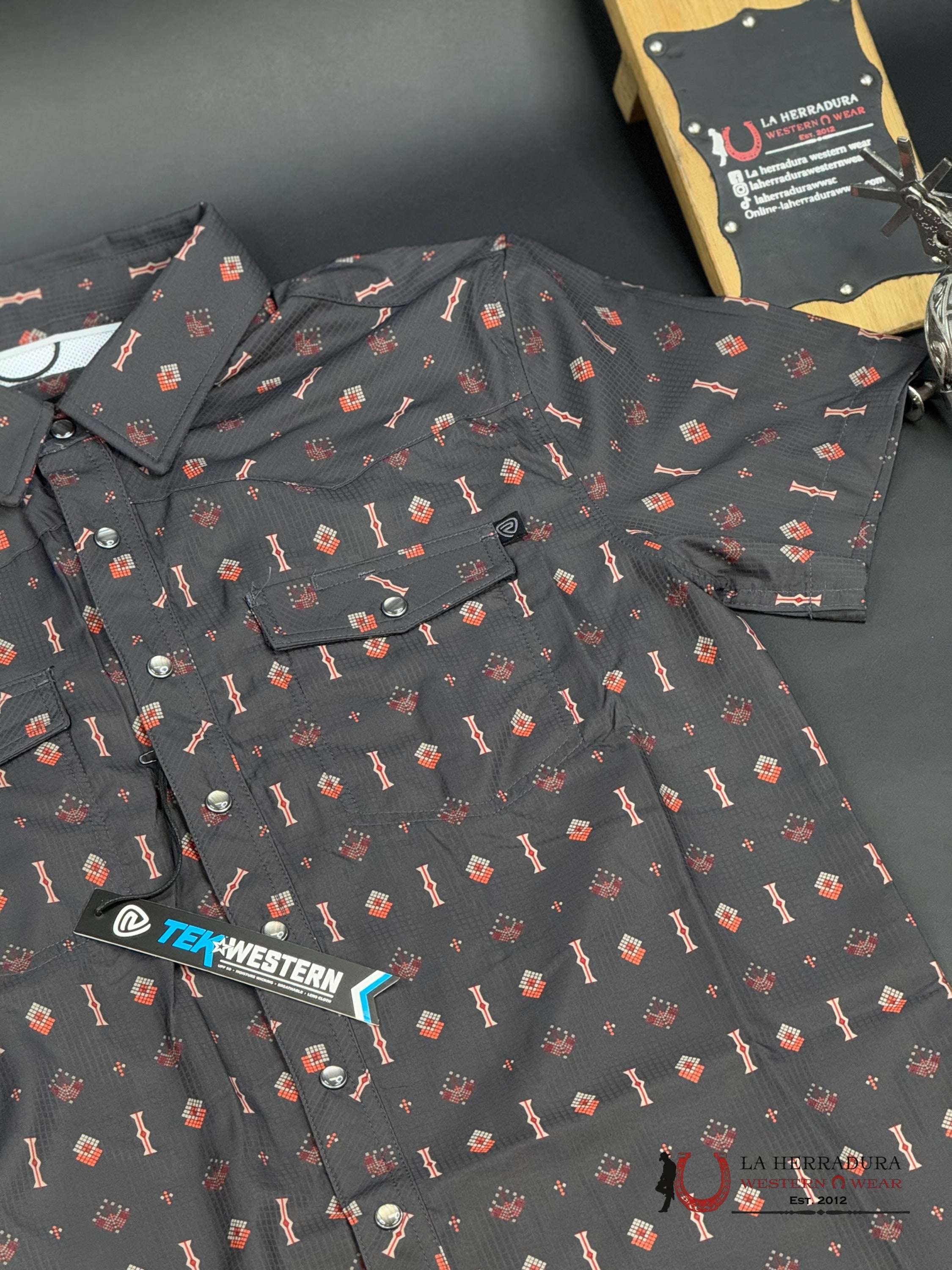 Rock&Roll Charcoal Geo Printed Ropa Hombres