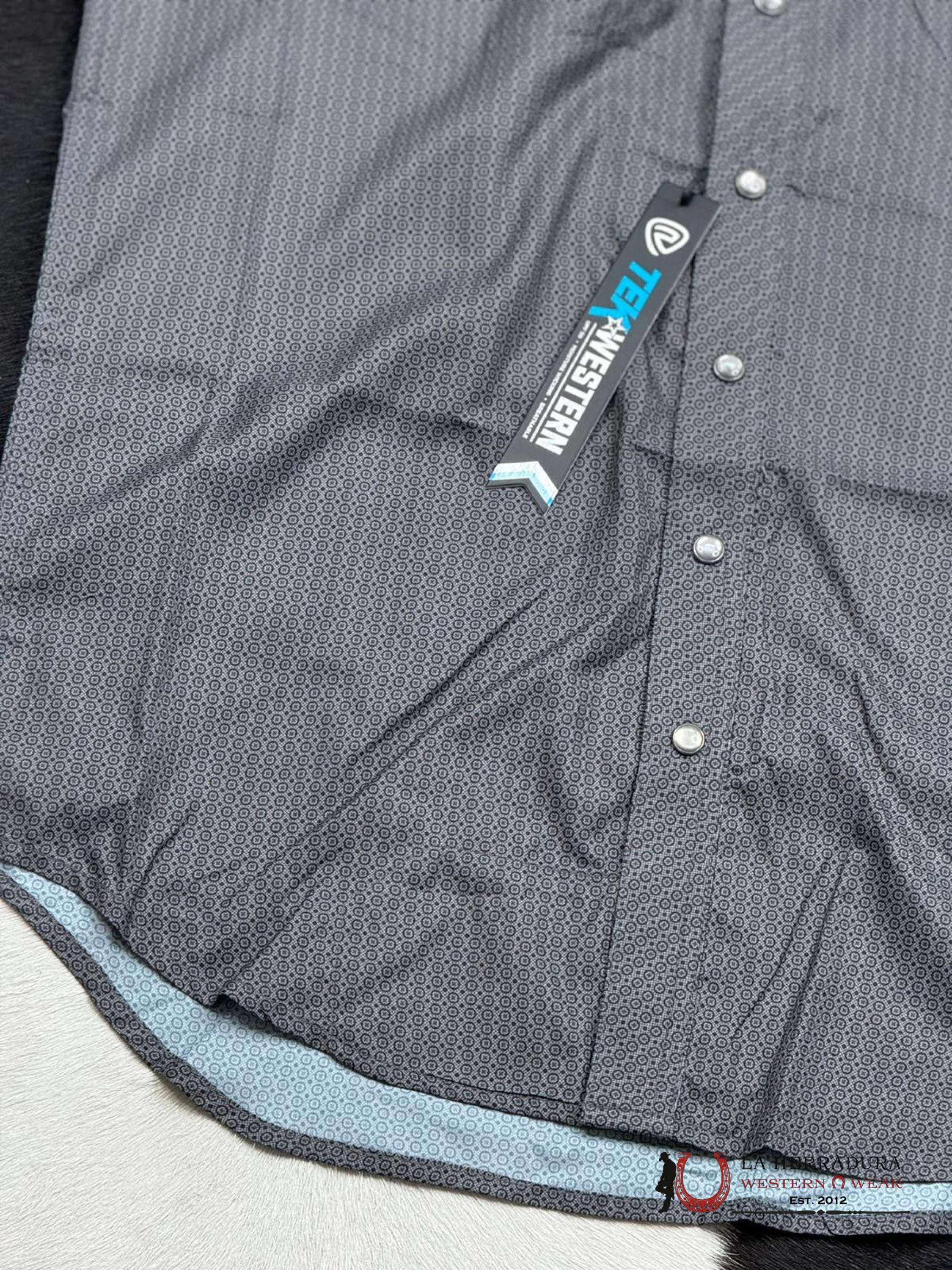 Rock&Roll Charcoal Micro Geo Tek Snap Short Sleeve Ropa Hombres