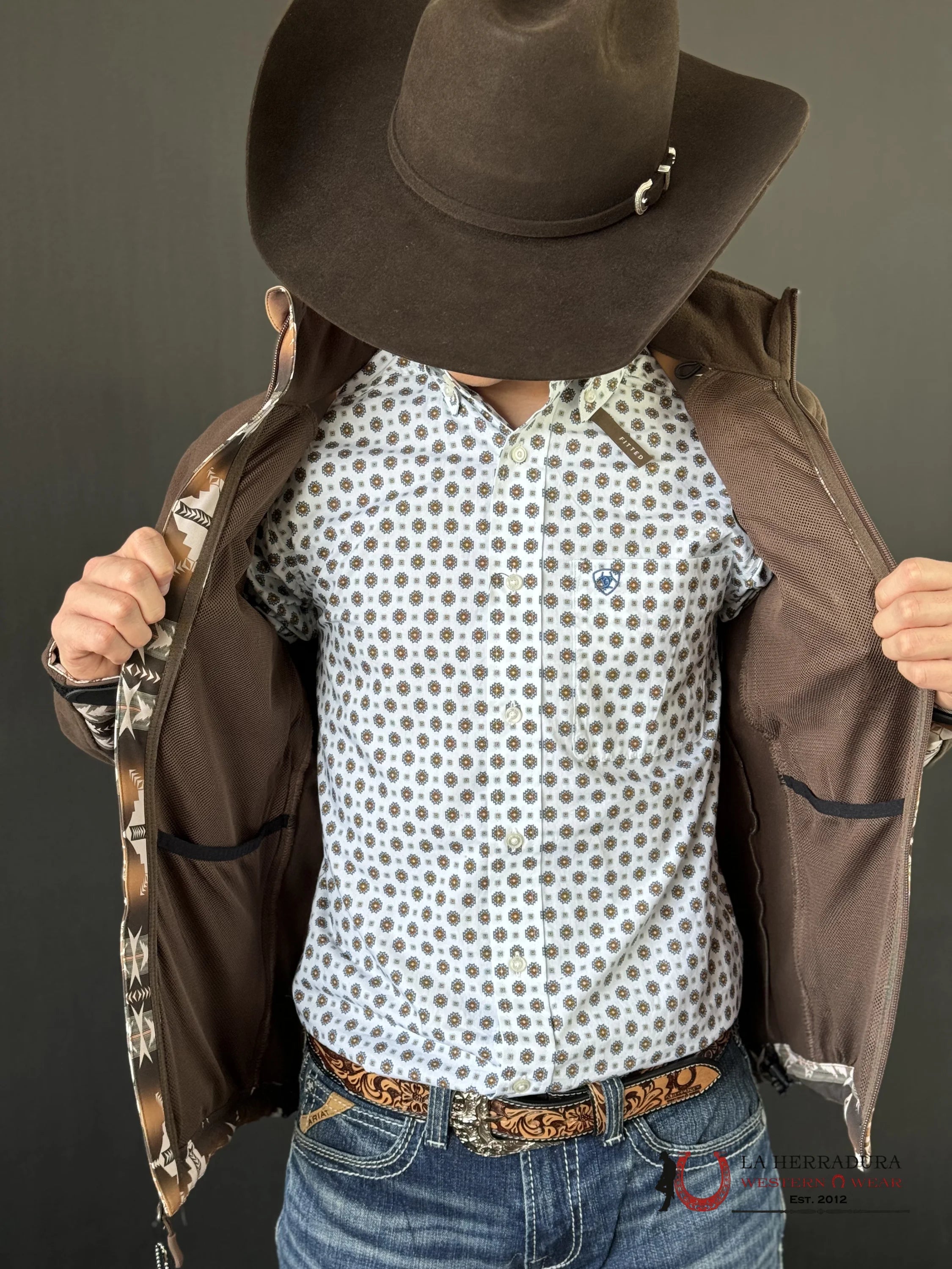 Rock & Roll Dark Brown Printed Aztec Softshell Jacket Ropa Hombres