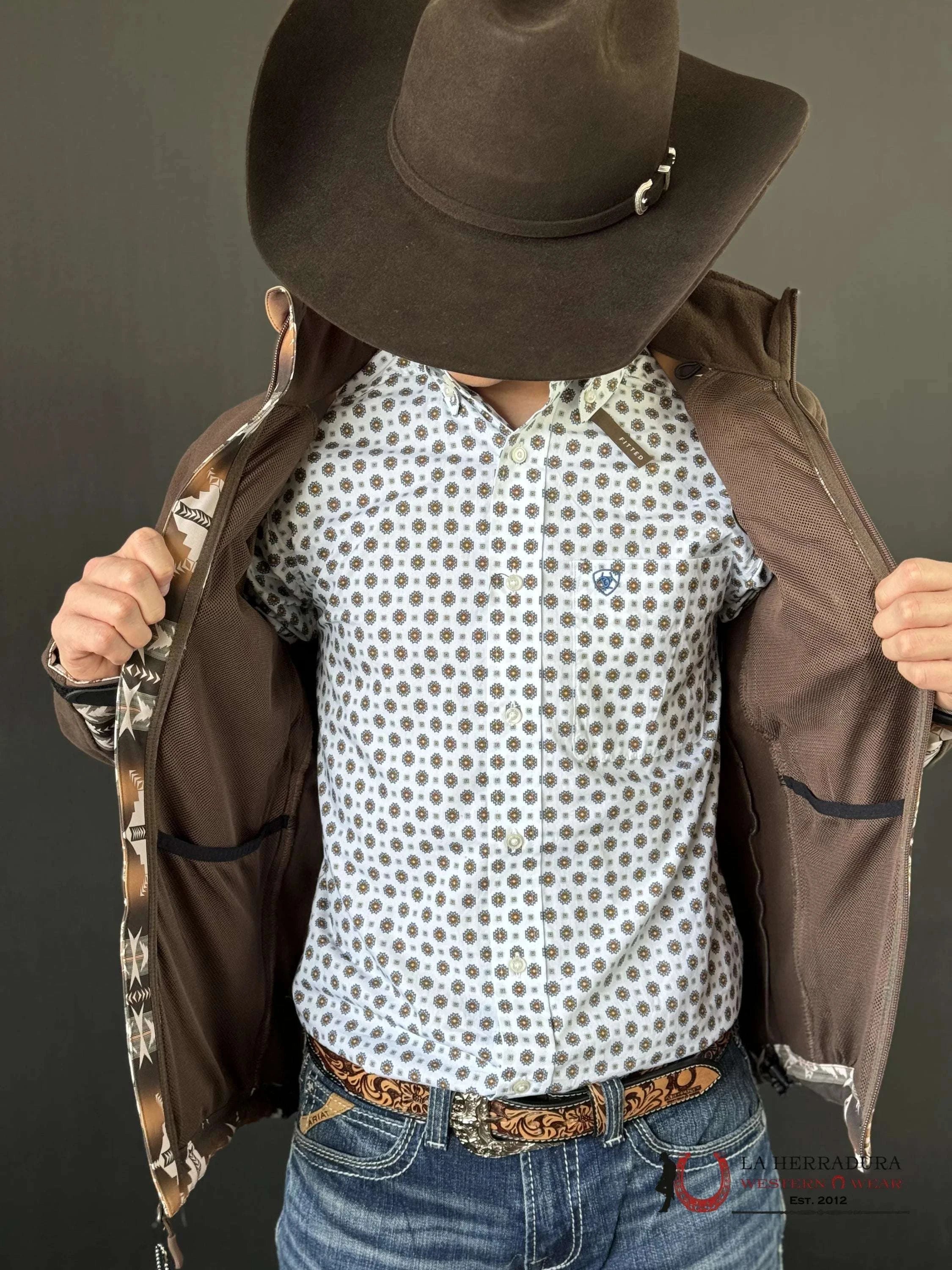Rock & Roll Dark Brown Printed Aztec Softshell Jacket Ropa Hombres