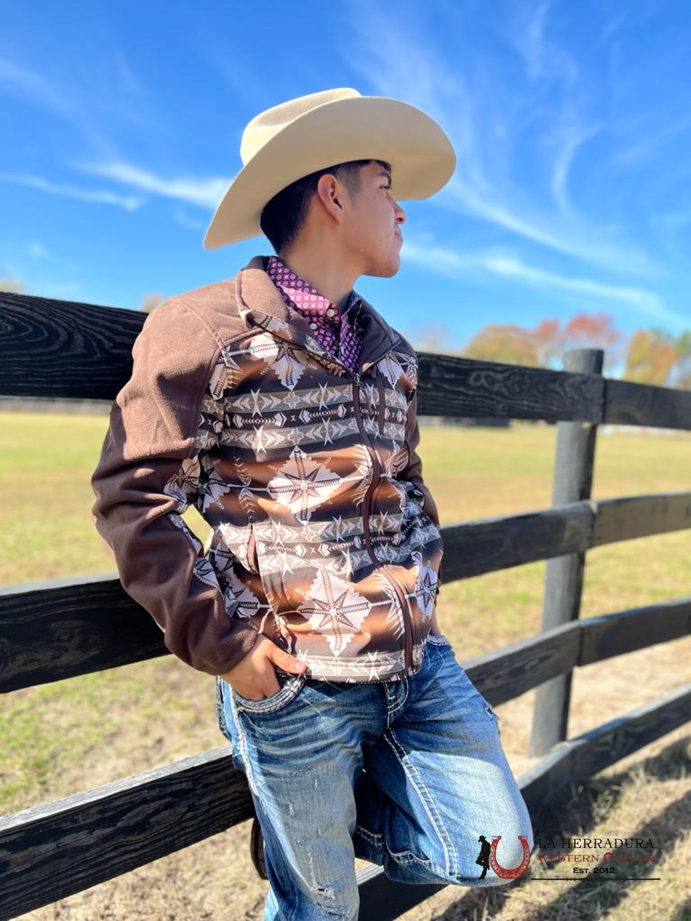 Rock & Roll Dark Brown Printed Aztec Softshell Jacket Ropa Hombres