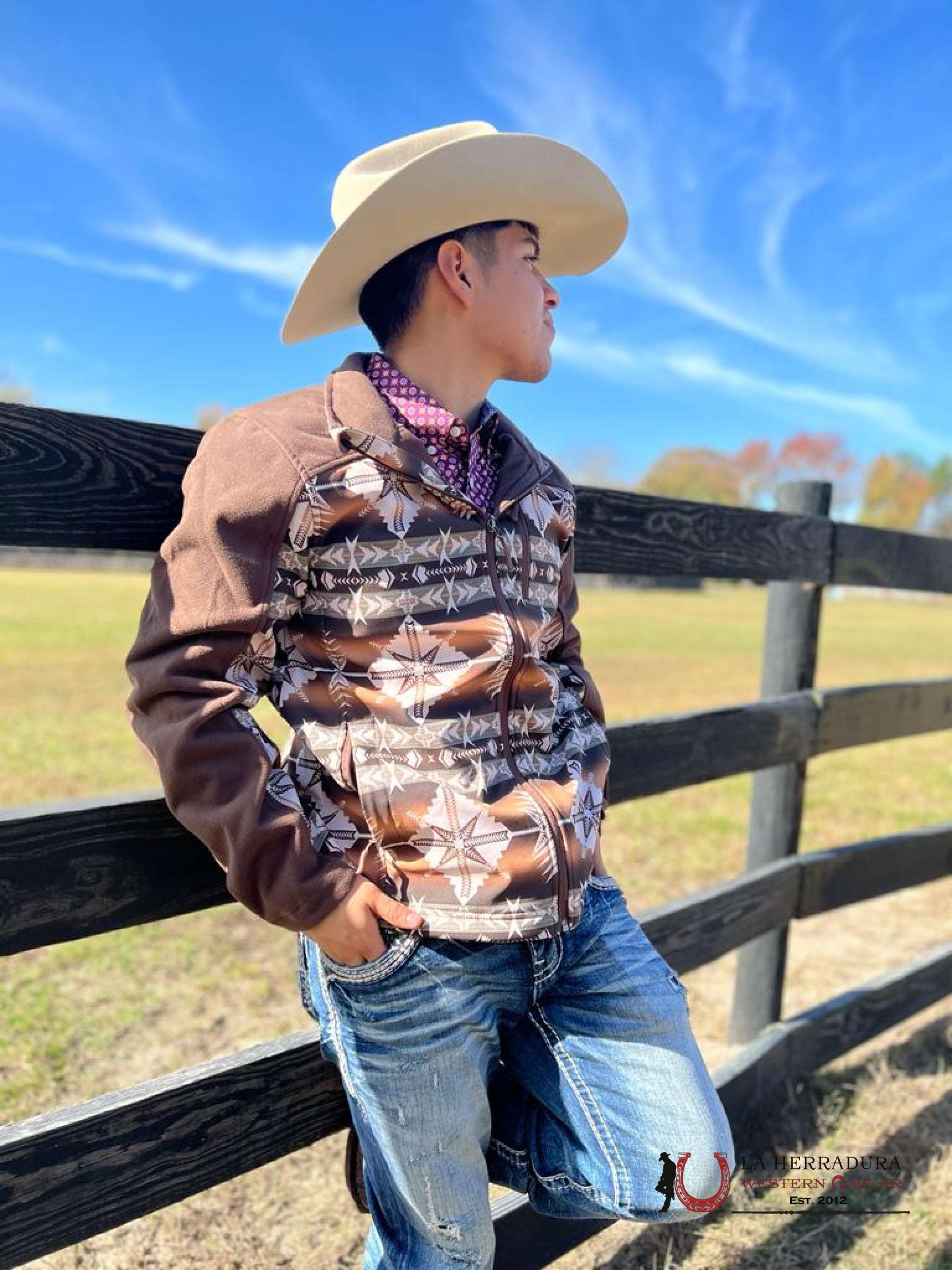 Rock & Roll Dark Brown Printed Aztec Softshell Jacket Ropa Hombres