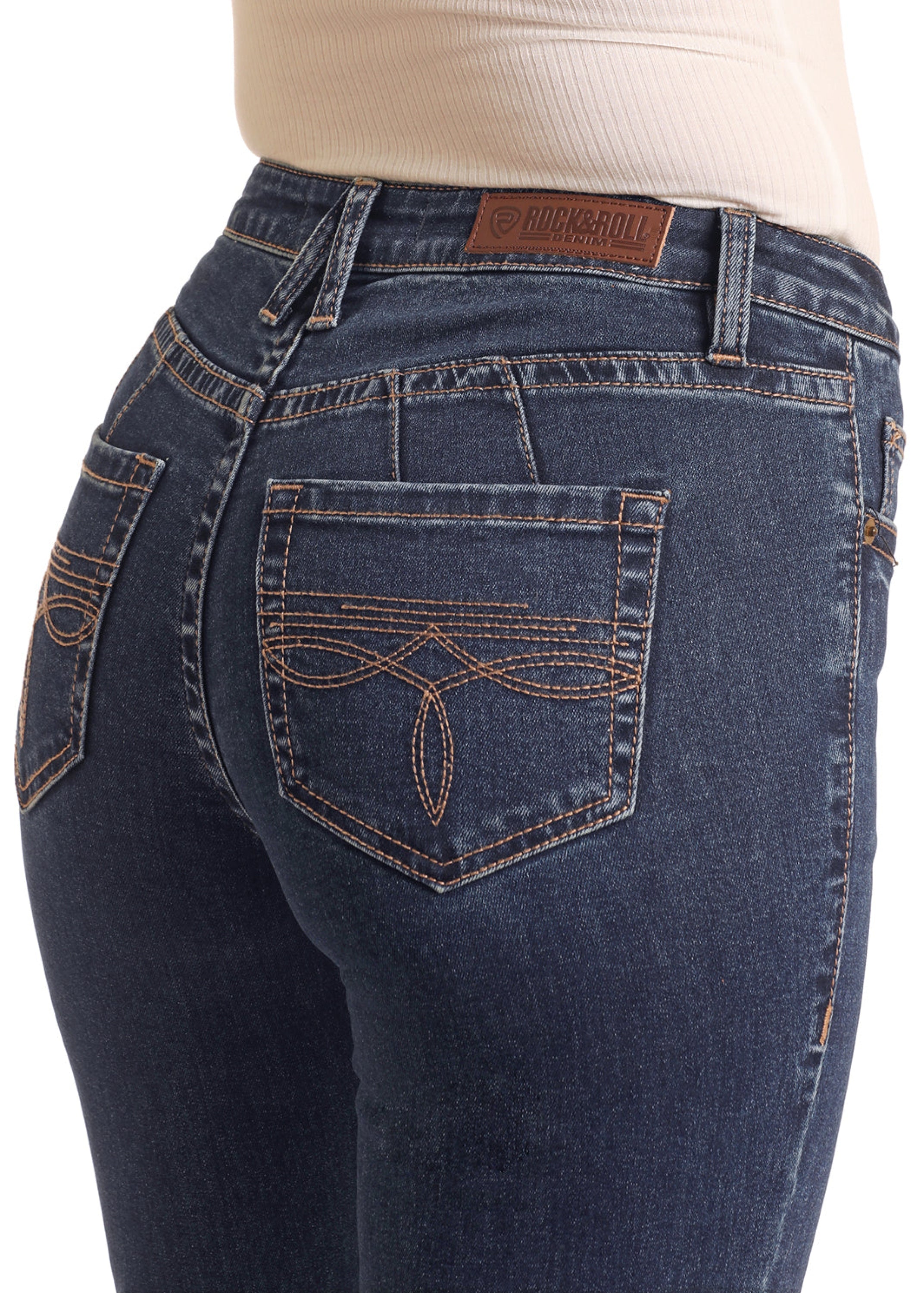 ROCK&ROLL Dark Wash Mid Rise Trouser ROCK&ROLL JEANS WOMEN