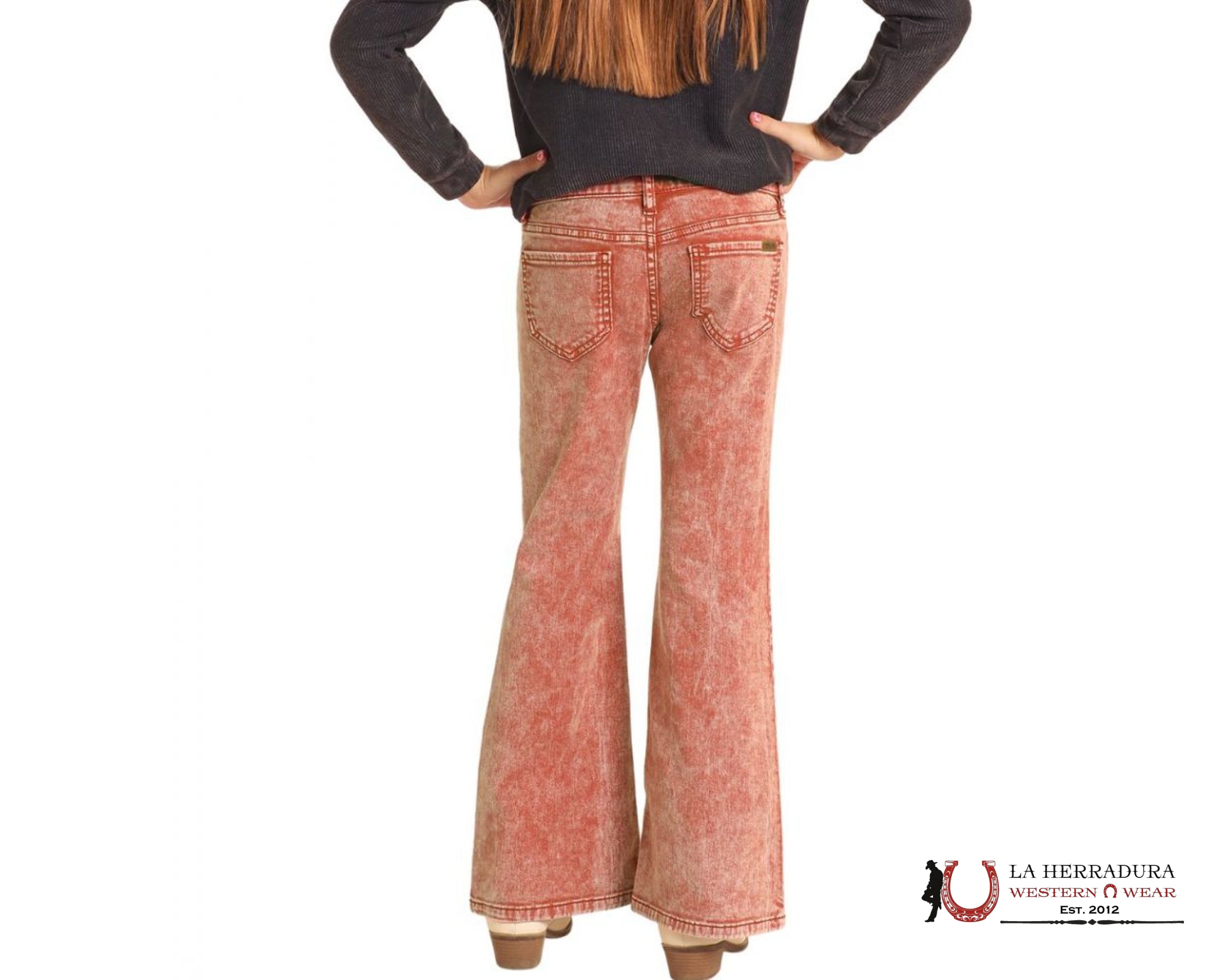 Rock & Roll Denim Girl’s Rust Button Flare Niños