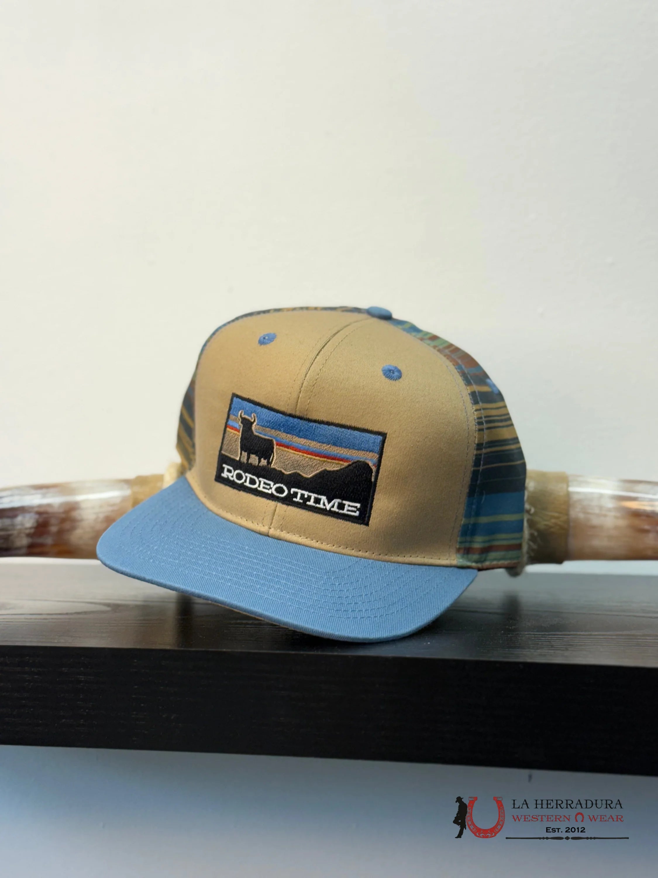 ROCK&ROLL DENIM HATS TEAL 0.4 BLUE AND TAN CAPS MENS GORRAS HOMBRES