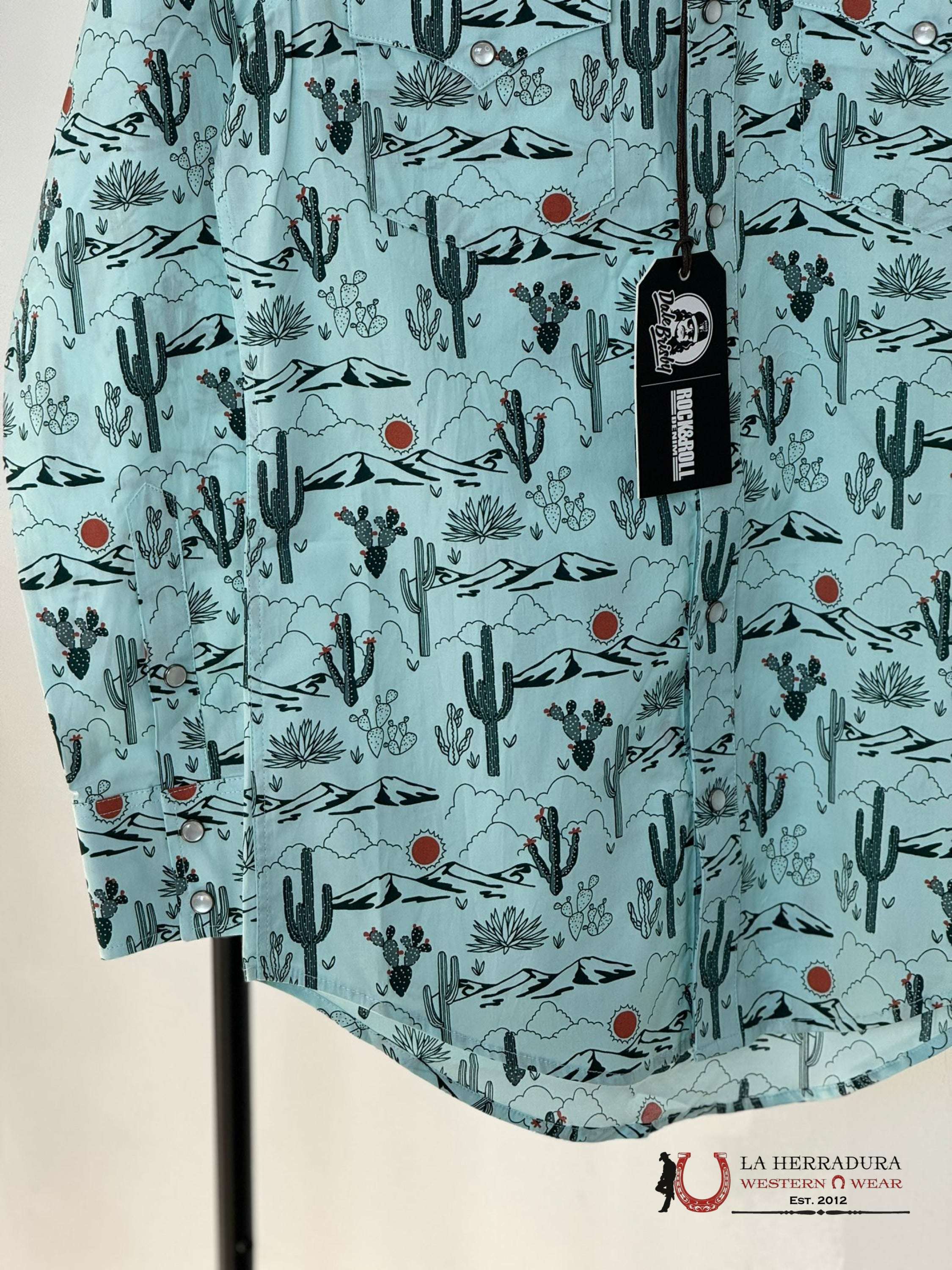 Rock&Roll Denim Long Sleeve Shirt Mint Cactus Ropa Hombres