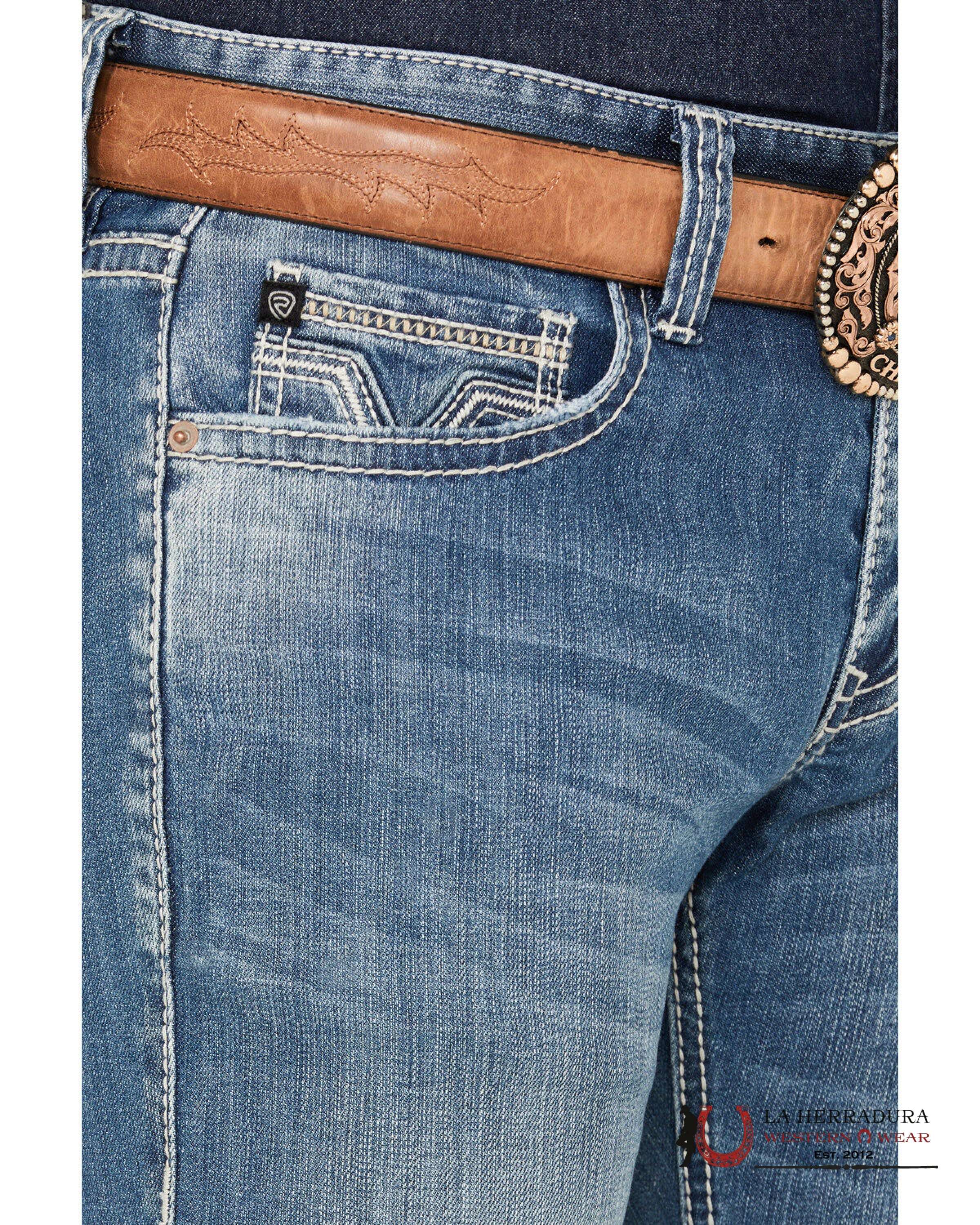 ROCK&ROLL DENIM MEDIUM VINTAGE ROPE STEETCH EMBROIDERED RIFEL SKINNY RRMD2MR1IJ ROPA HOMBRES