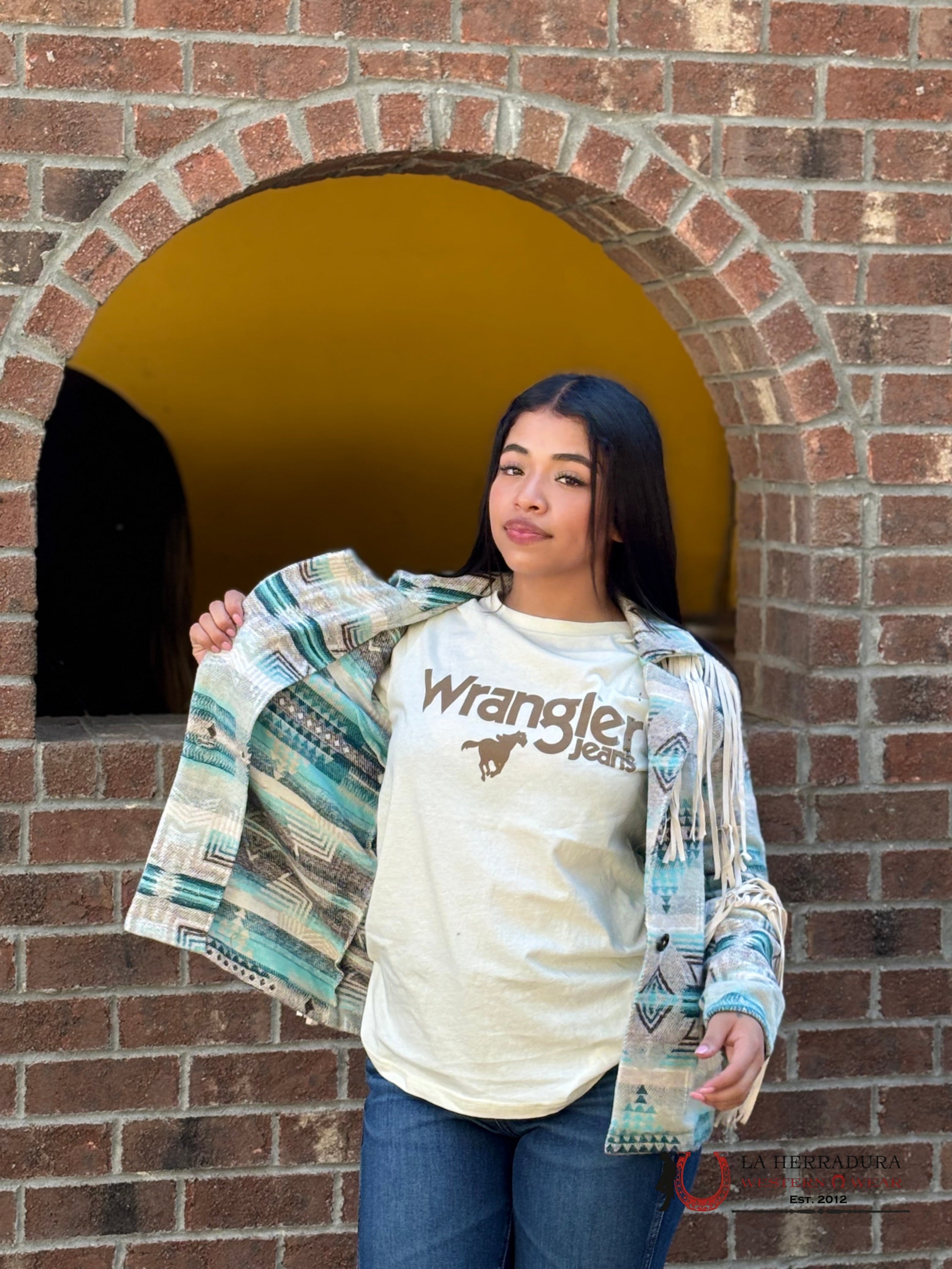 Rock&Roll Denim Women Print Fringe Jacket Ropa Mujeres