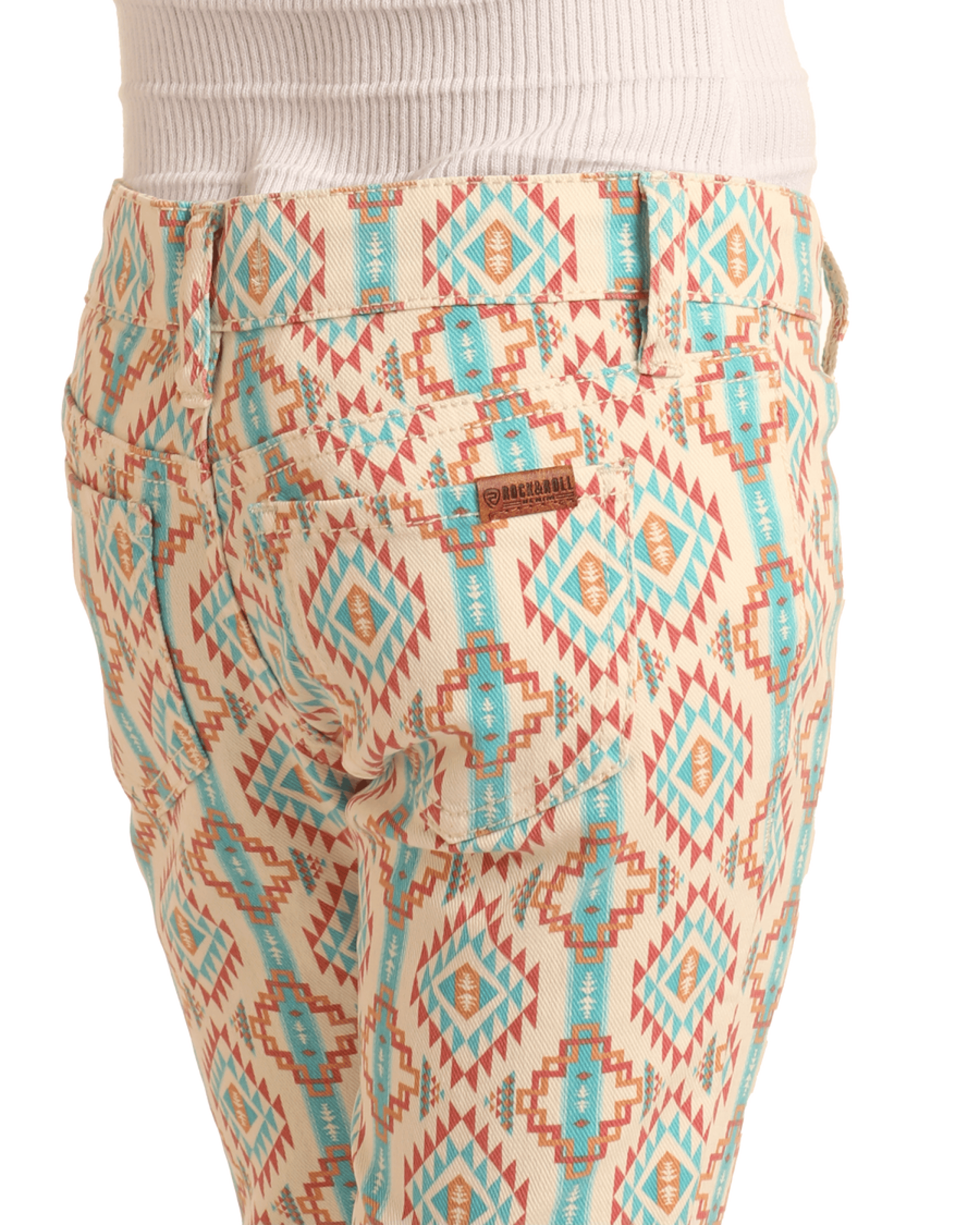 Rock&Roll Girls Denim Natural Aztec Button Flare Niños
