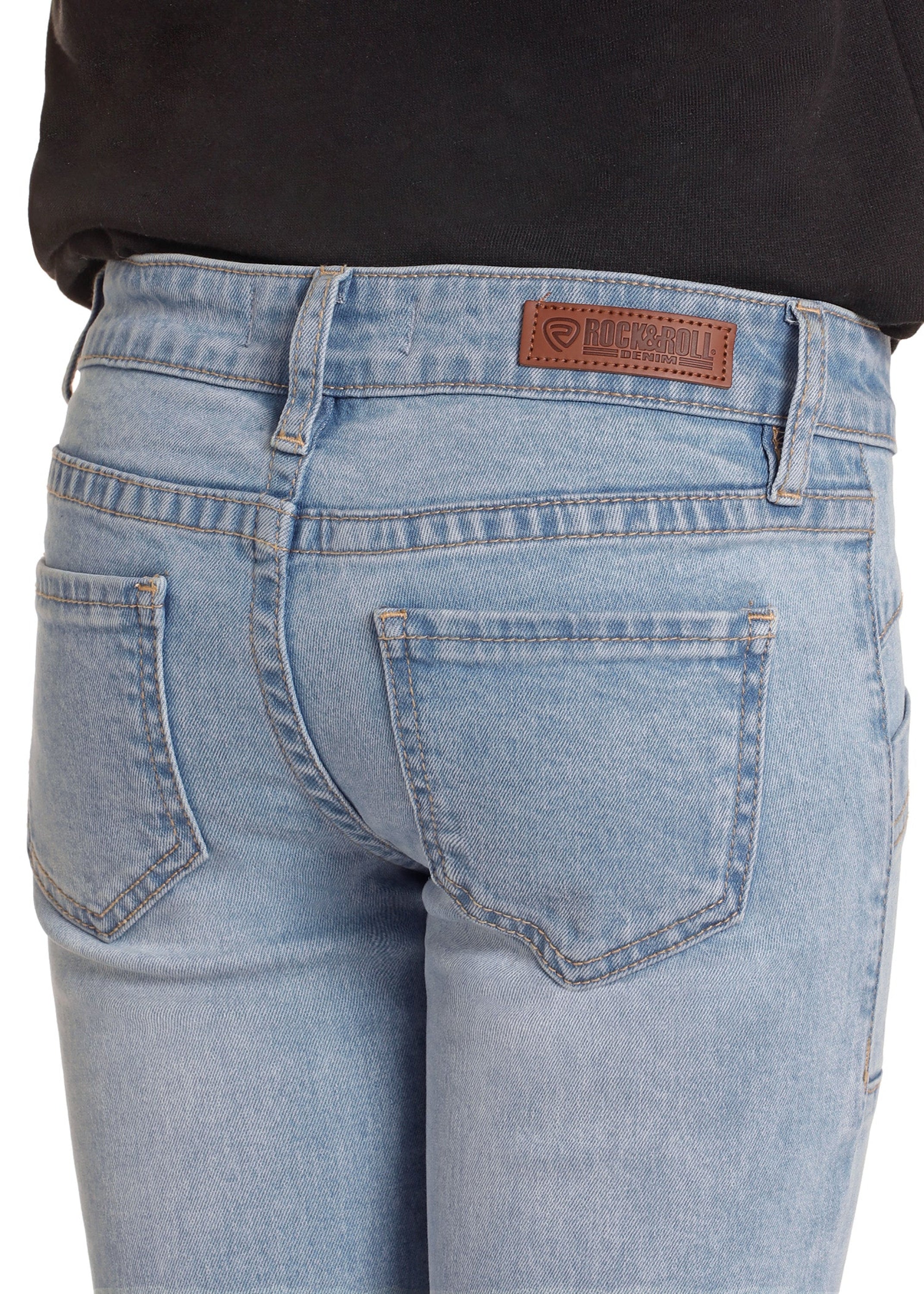 Rock&Roll Girls Detail pocket Bootcut Light Wash BG4MD04766 NIÑOS