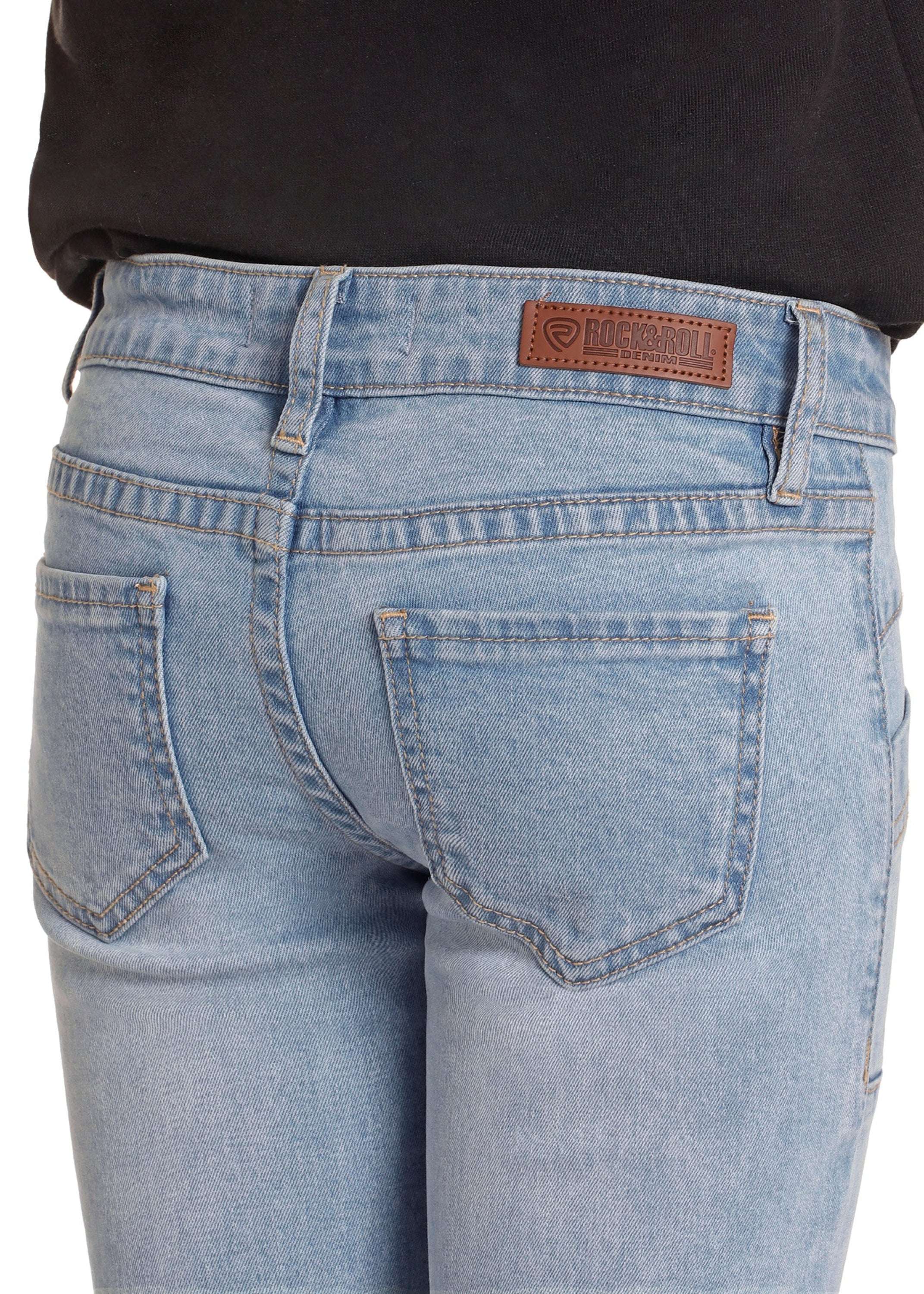 Rock&Roll Girls Detail pocket Bootcut Light Wash BG4MD04766 NIÑOS