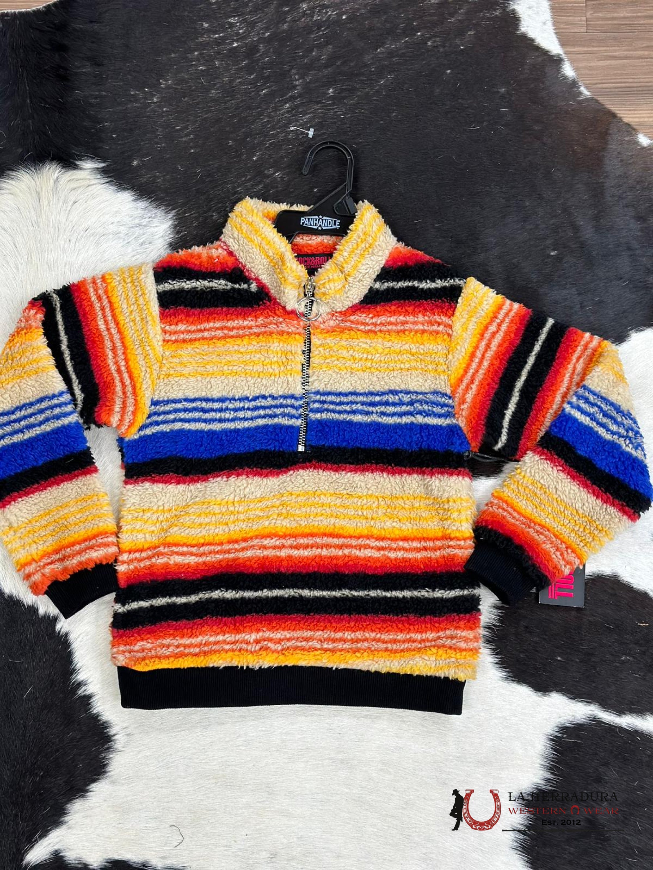 Rock & Roll Girls Orange Serape Stripe Pullover Niños