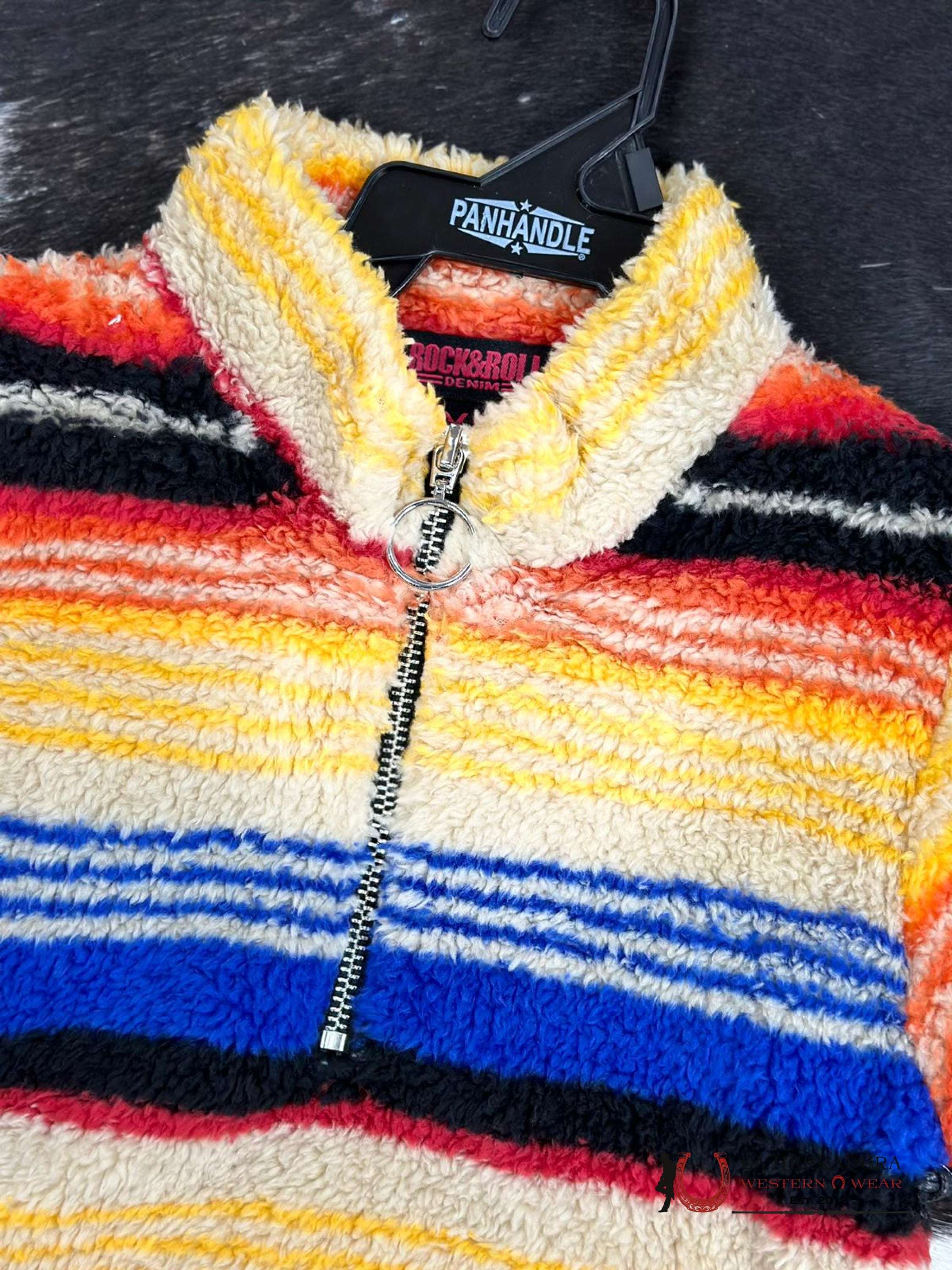 Rock & Roll Girls Orange Serape Stripe Pullover Niños