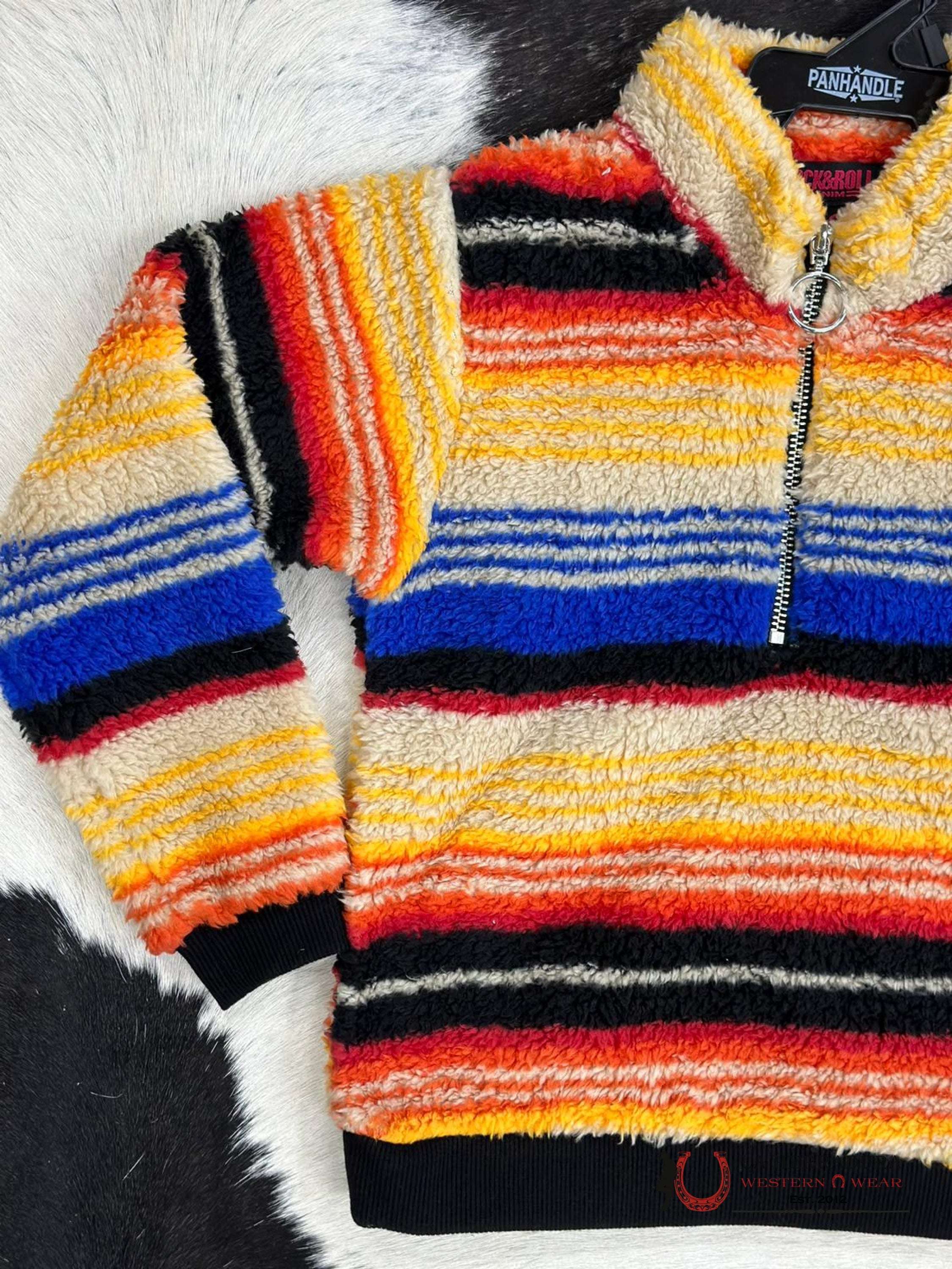 Rock & Roll Girls Orange Serape Stripe Pullover Niños