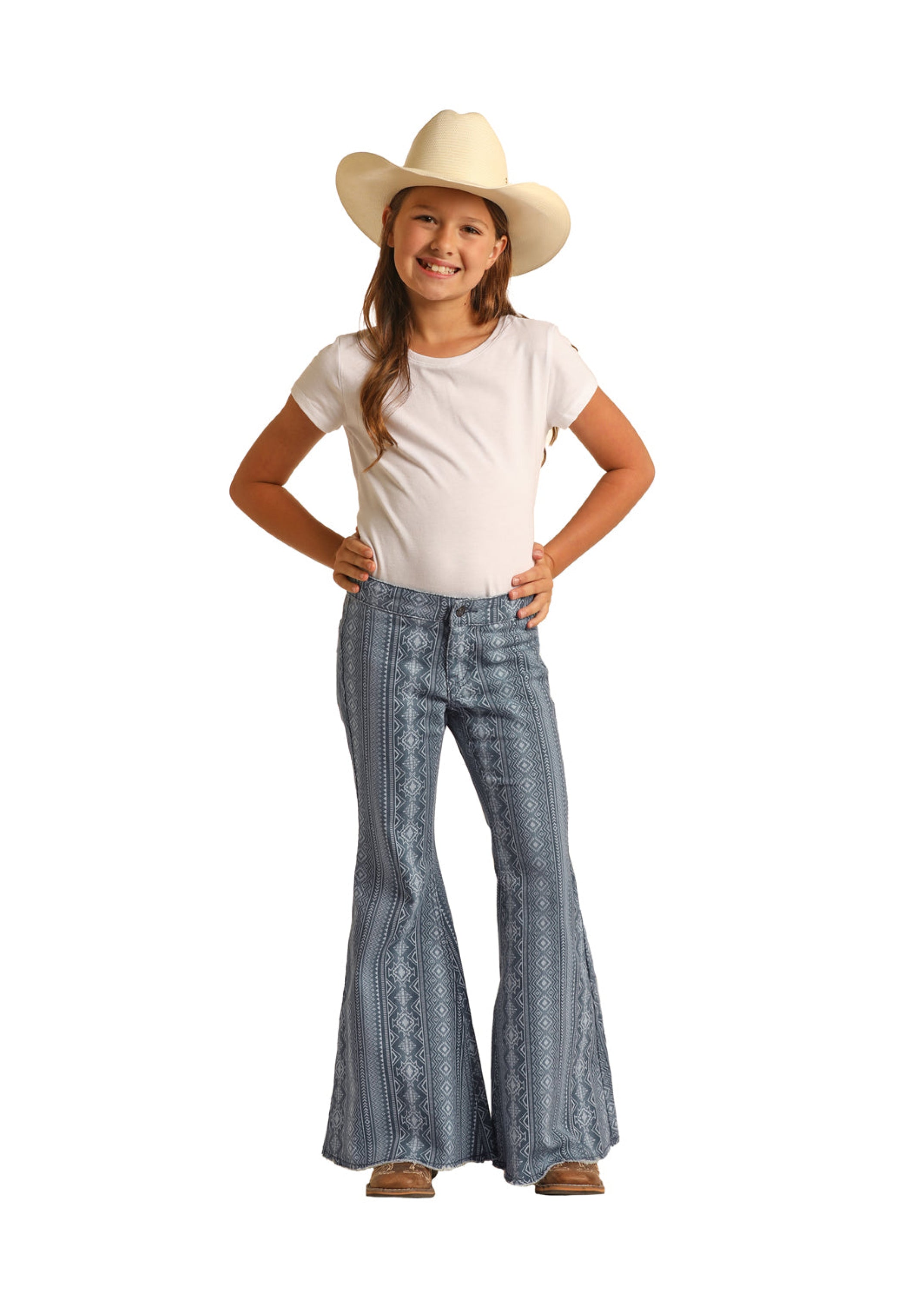 ROCK&ROLL GIRLS SKY BLUE ARIZONA BLUE AZTEC BELL BOTTON RRGD7PR0RV NIÑOS