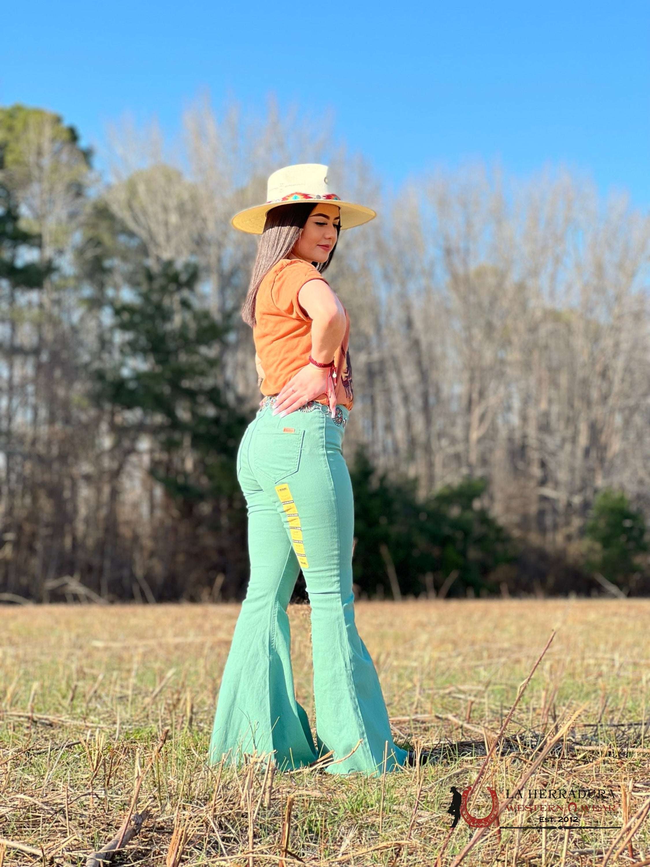 Jeans For Women Rock&Roll Demin Green Ropa Mujeres