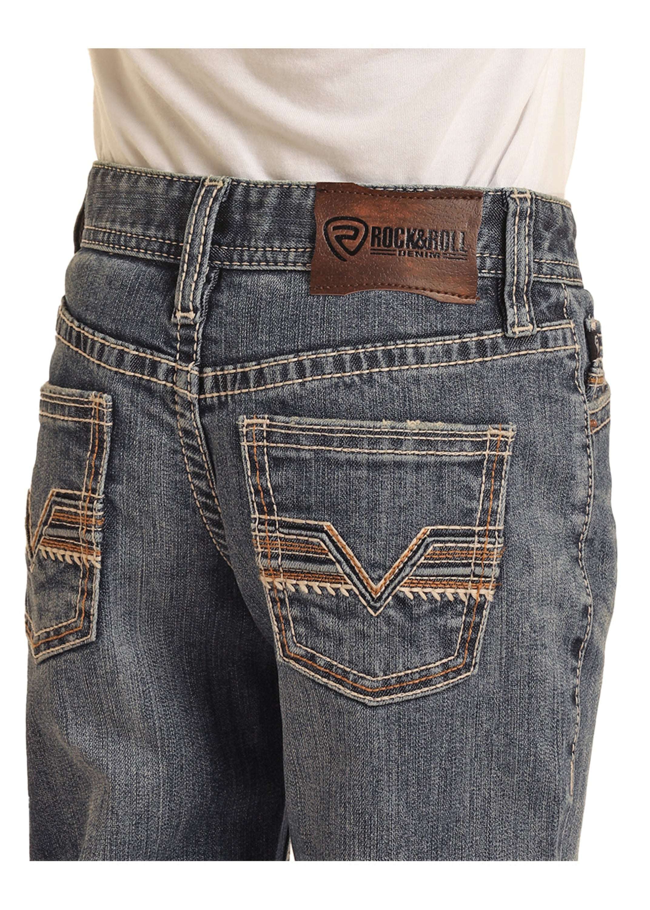 ROCK&ROLL JEANS BOYS BB GUN MEDIUM VINTAGE FLAT SEAM EMB REGULAR FIT/BOOTCUT BB0BD04373 NIÑOS