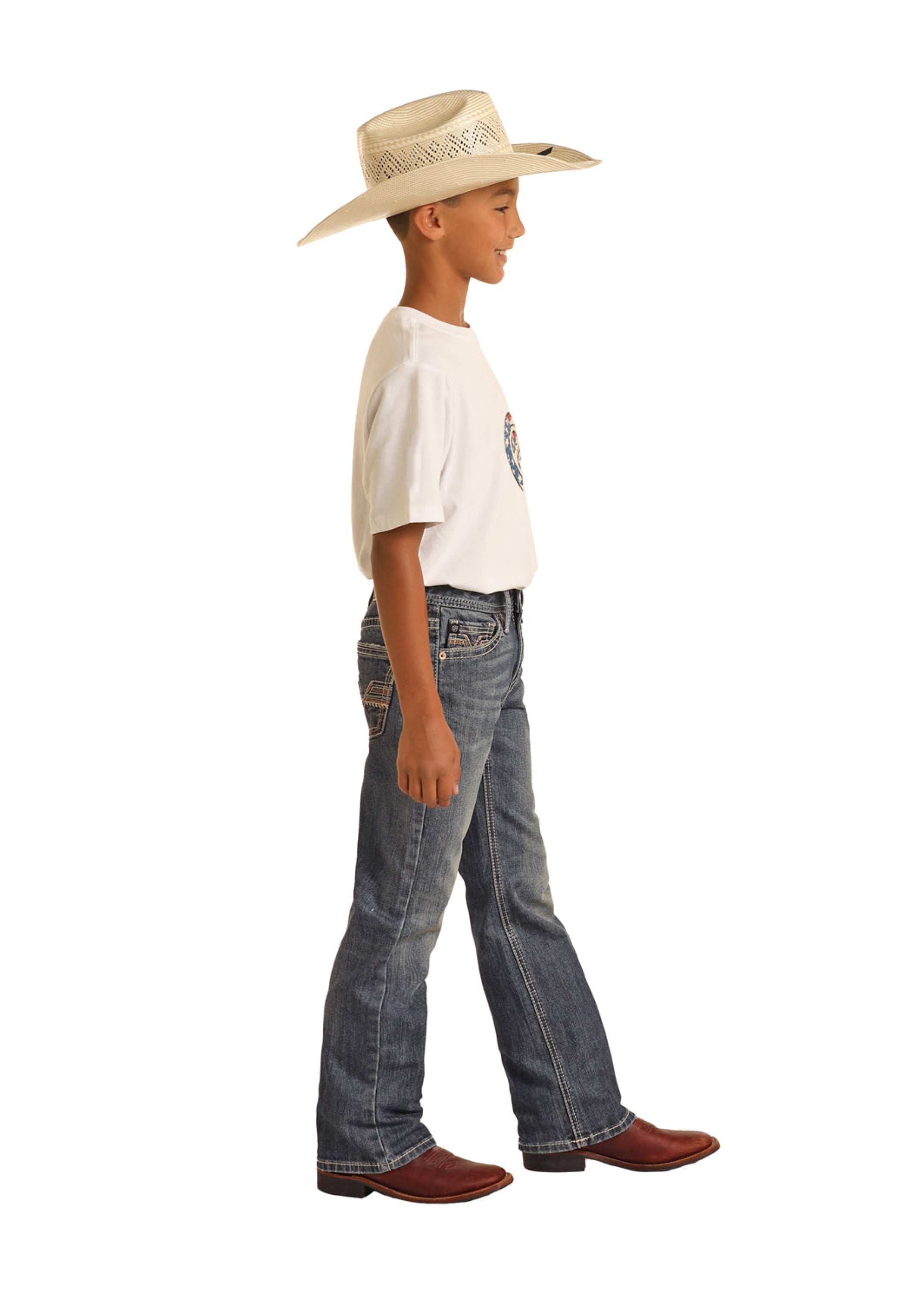 ROCK&ROLL JEANS BOYS BB GUN MEDIUM VINTAGE FLAT SEAM EMB REGULAR FIT/BOOTCUT BB0BD04373 NIÑOS