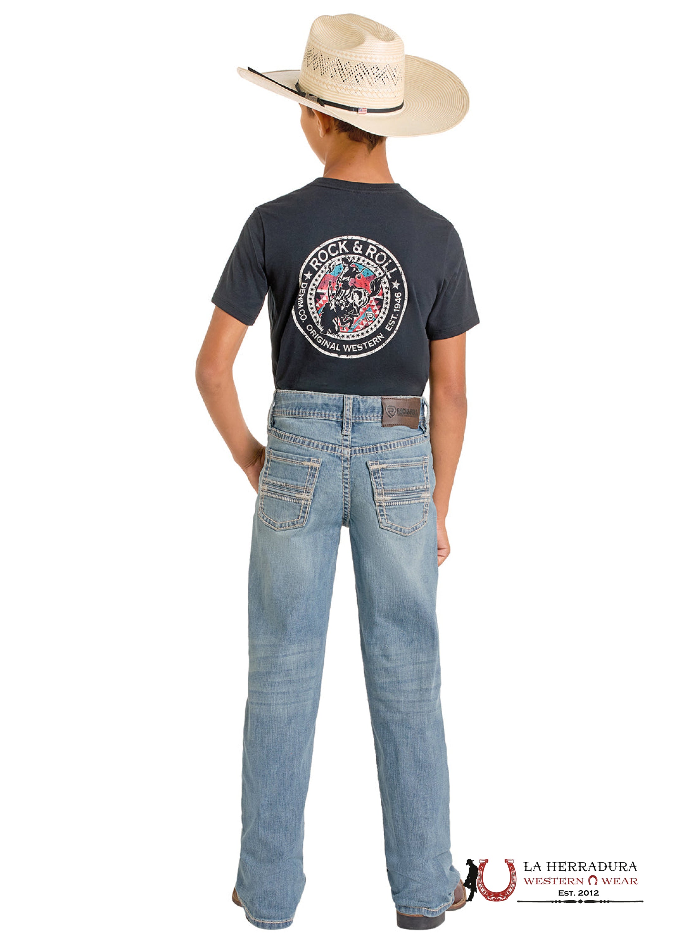 ROCK&ROLL JEANS BOYS BB GUN REGULAR FIT BOOTCUT MEDIUM VINTAGE DOT EMB BB0BD06687 NIÑOS