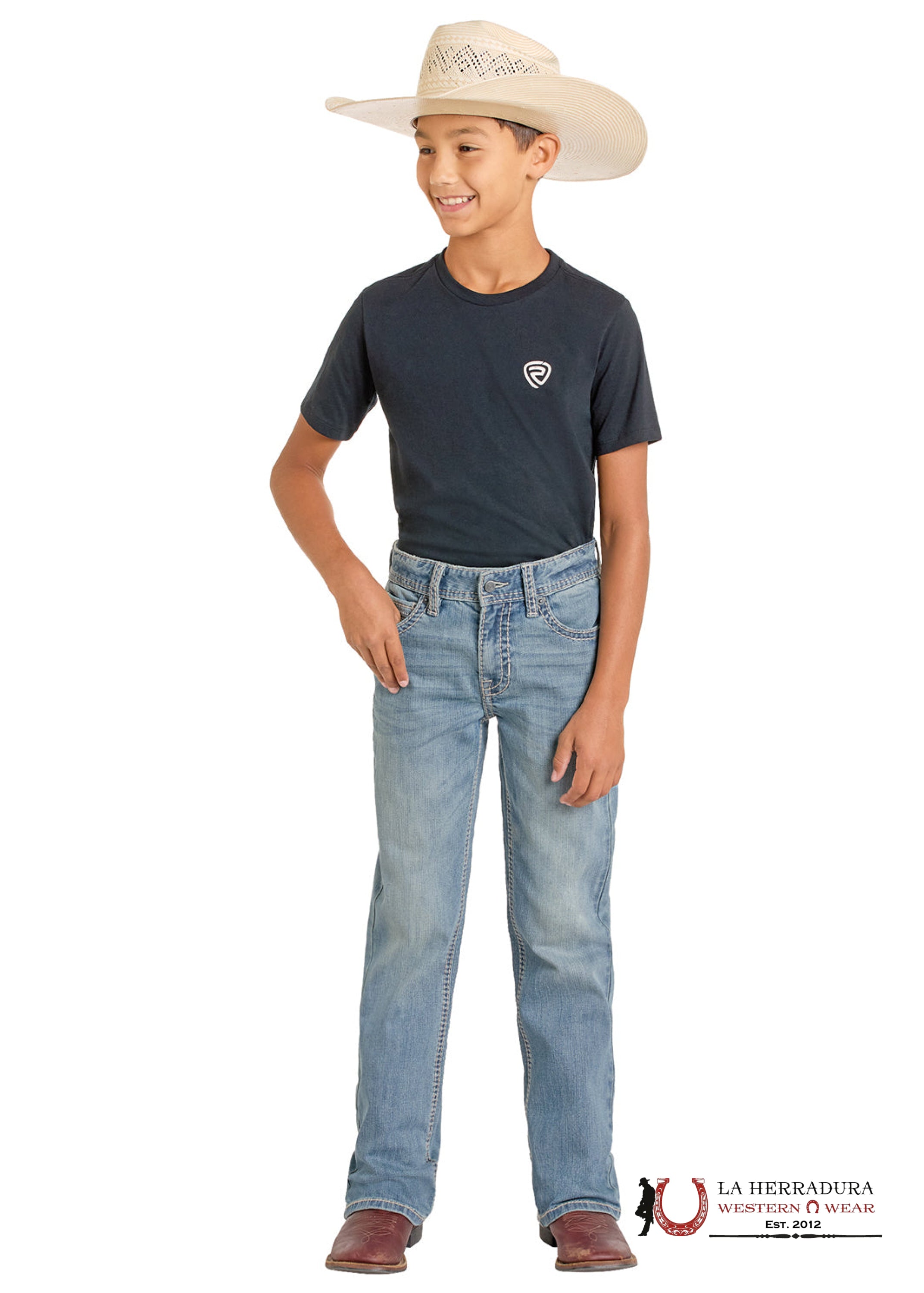 ROCK&ROLL JEANS BOYS BB GUN REGULAR FIT BOOTCUT MEDIUM VINTAGE DOT EMB BB0BD06687 NIÑOS