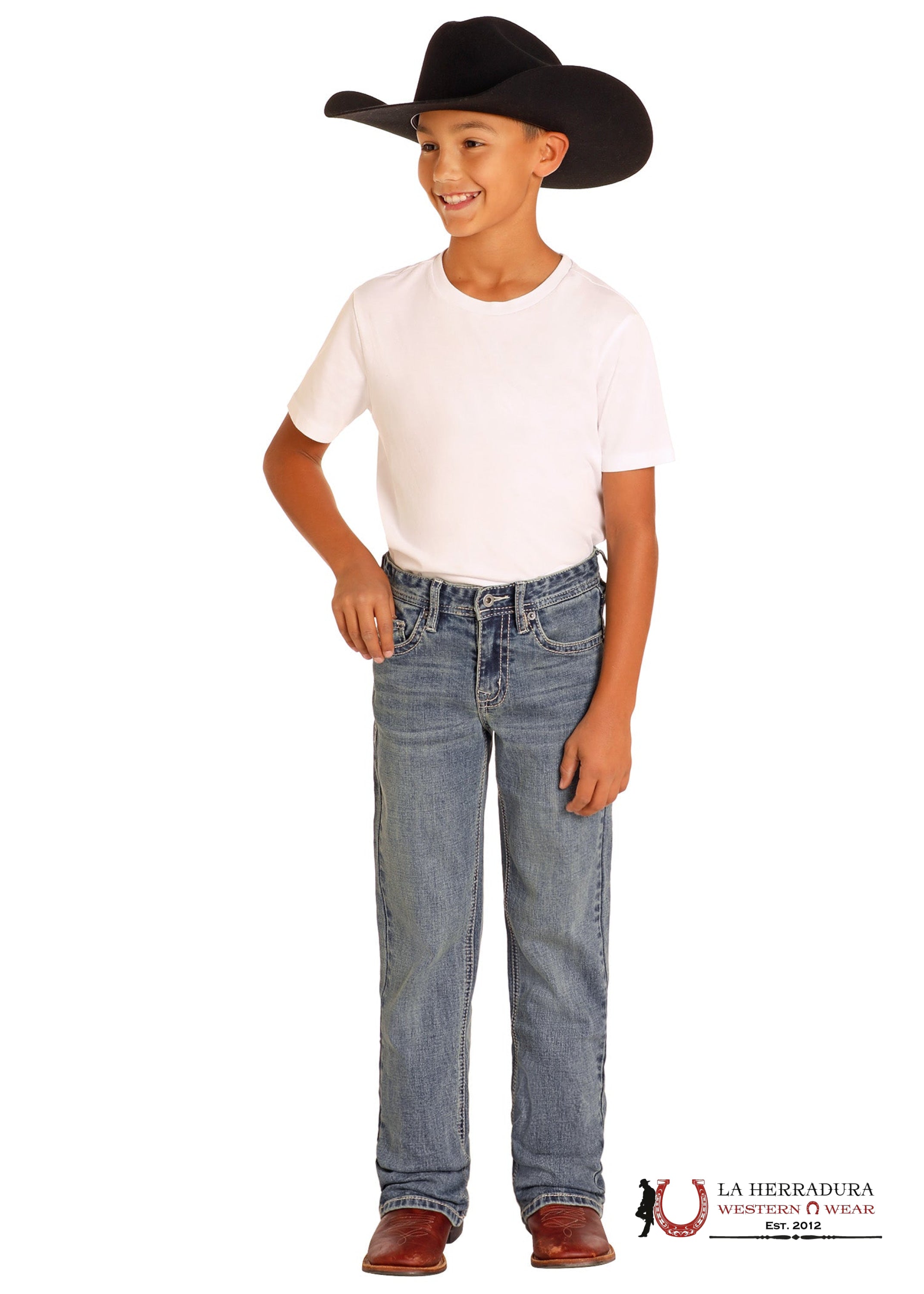 ROCK&ROLL JEANS BOYS MEDIUM VINTAGE HY RAISED DENIM EMB BOOT REGULAR FIT/BOOTCUT HB0BD05037 NIÑOS