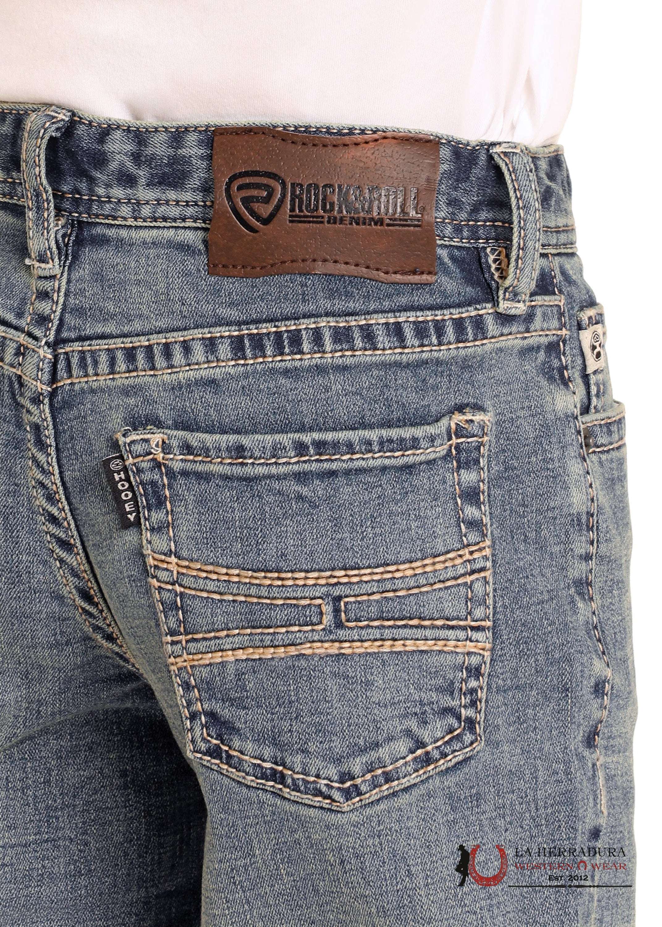 ROCK&ROLL JEANS BOYS MEDIUM VINTAGE HY RAISED DENIM EMB BOOT REGULAR FIT/BOOTCUT HB0BD05037 NIÑOS