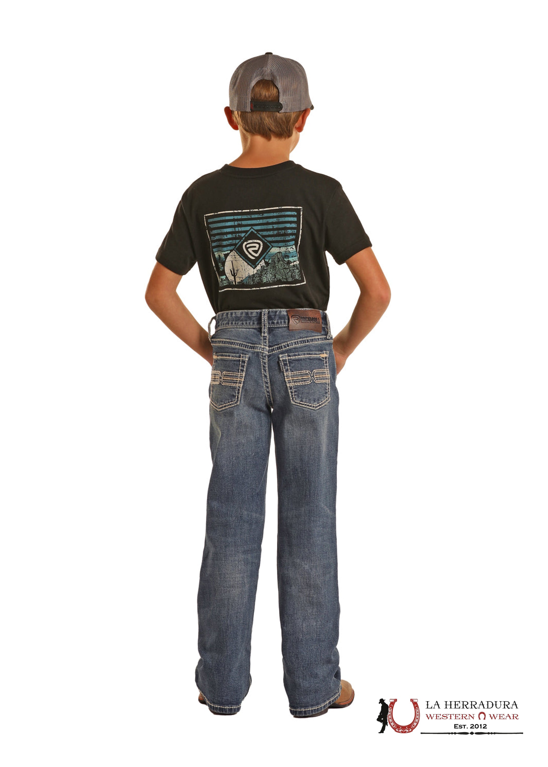 ROCK&ROLL JEANS BOYS MEDIUM WASH HOOEY ROPE STITCH REGULAR FIT/BOOTCUT HB0BD02564 NIÑOS