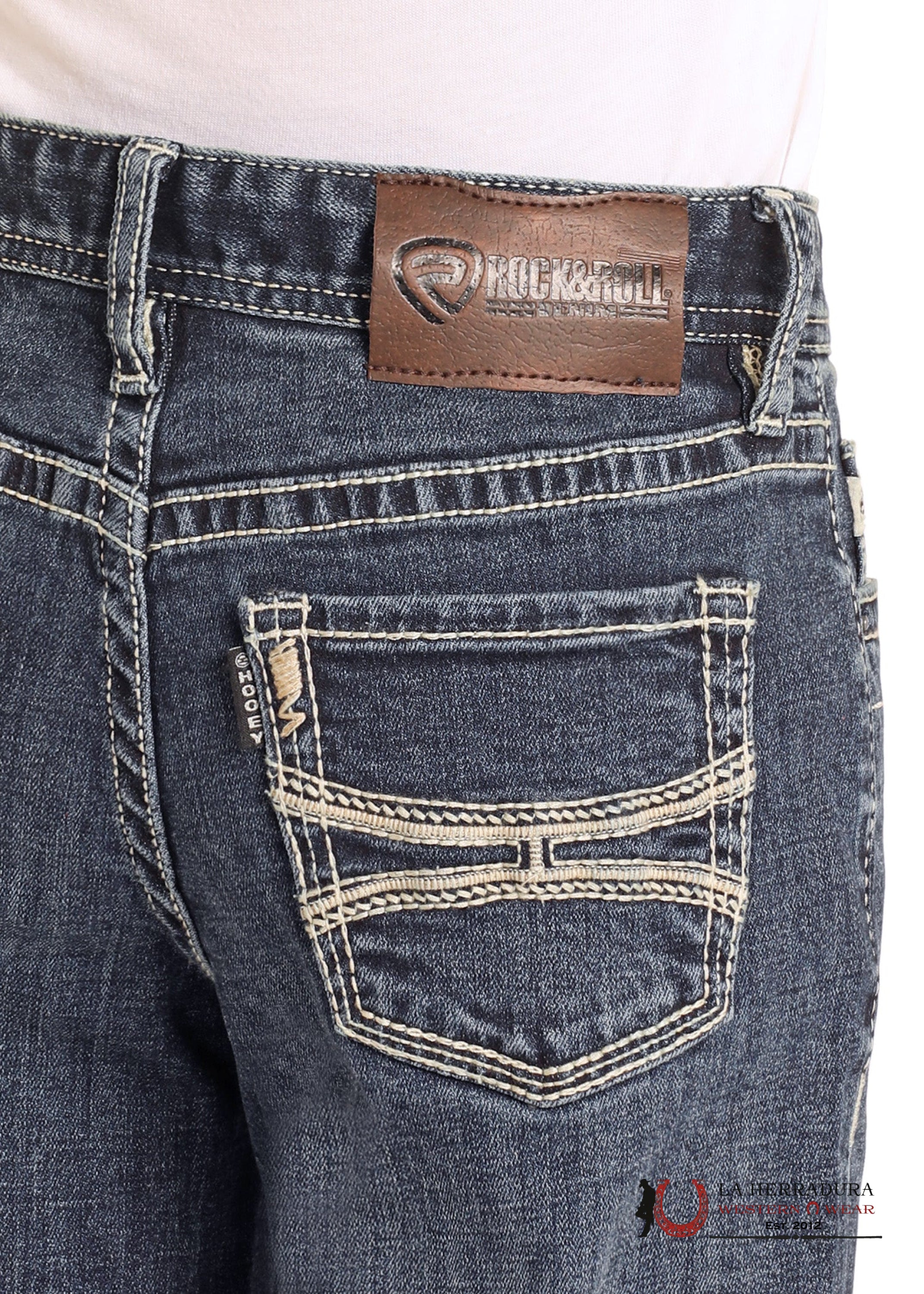 ROCK&ROLL JEANS BOYS MEDIUM WASH HY ROPE STITCH EMB REGULAR FIT/BOOTCUT HB0BD05036 NIÑOS