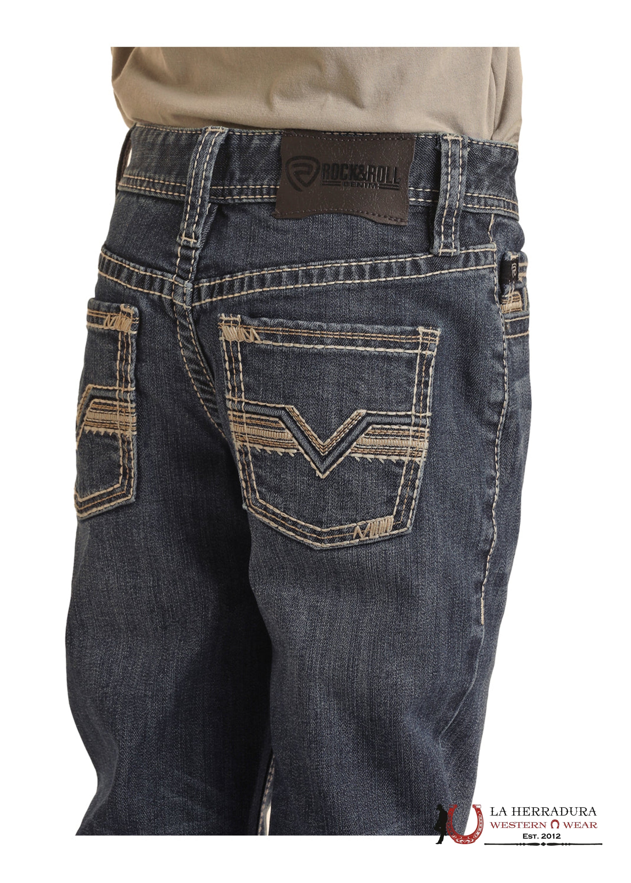 ROCK&ROLL JEANS BOYS SLIM FIT MEDIUM VINTAGE RAISED DENIM REVOLVER BB1RD03717 NIÑOS