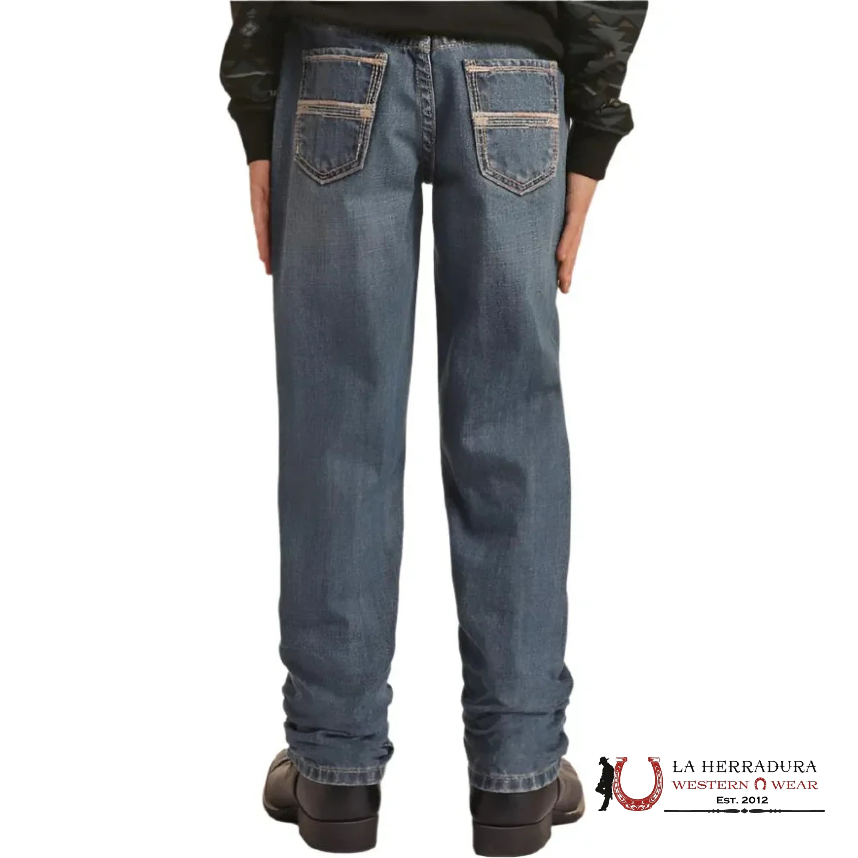 ROCK&ROLL JEANS BOYS SLIM FIT MEDIUM WASH STRAIGHT EMB REVOLVER BB1RD03124 NIÑOS