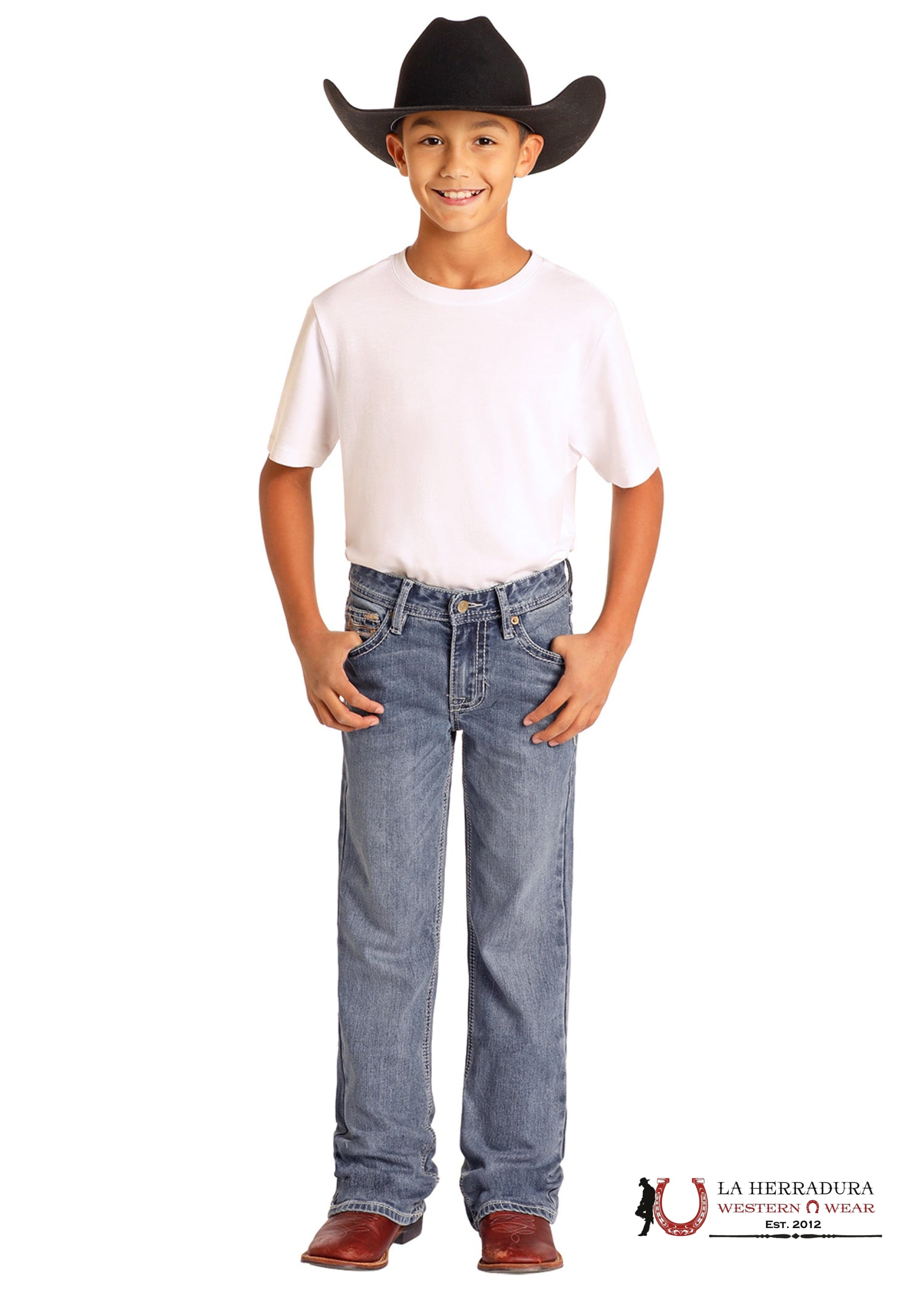 ROCK&ROLL JEANS KIDS BB GUN MEDIUM VINTAGE STRAIGHT EMB REGULAR FIT/BOOTCUT BB0BD04814 NIÑOS