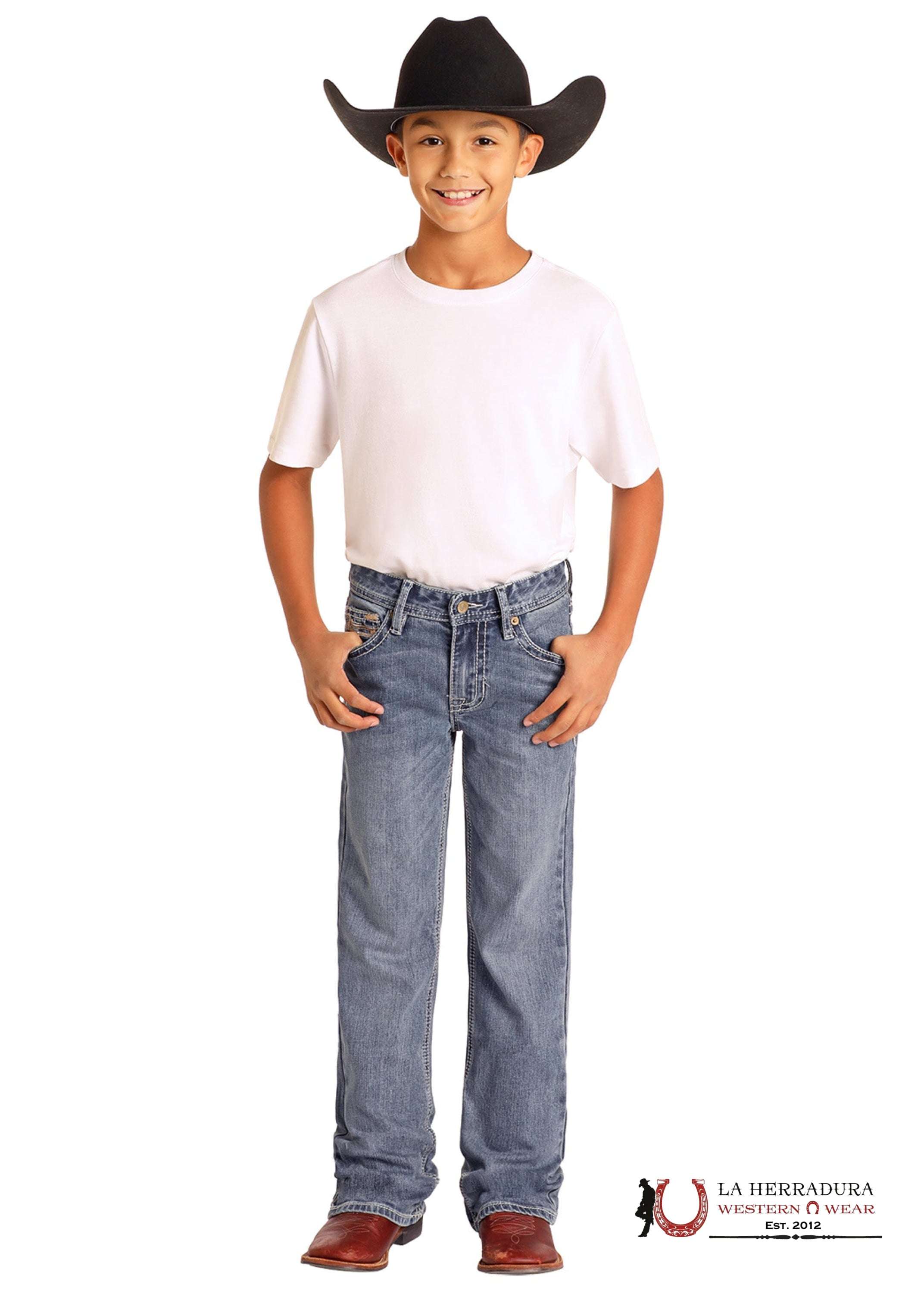 ROCK&ROLL JEANS KIDS BB GUN MEDIUM VINTAGE STRAIGHT EMB REGULAR FIT/BOOTCUT BB0BD04814 NIÑOS