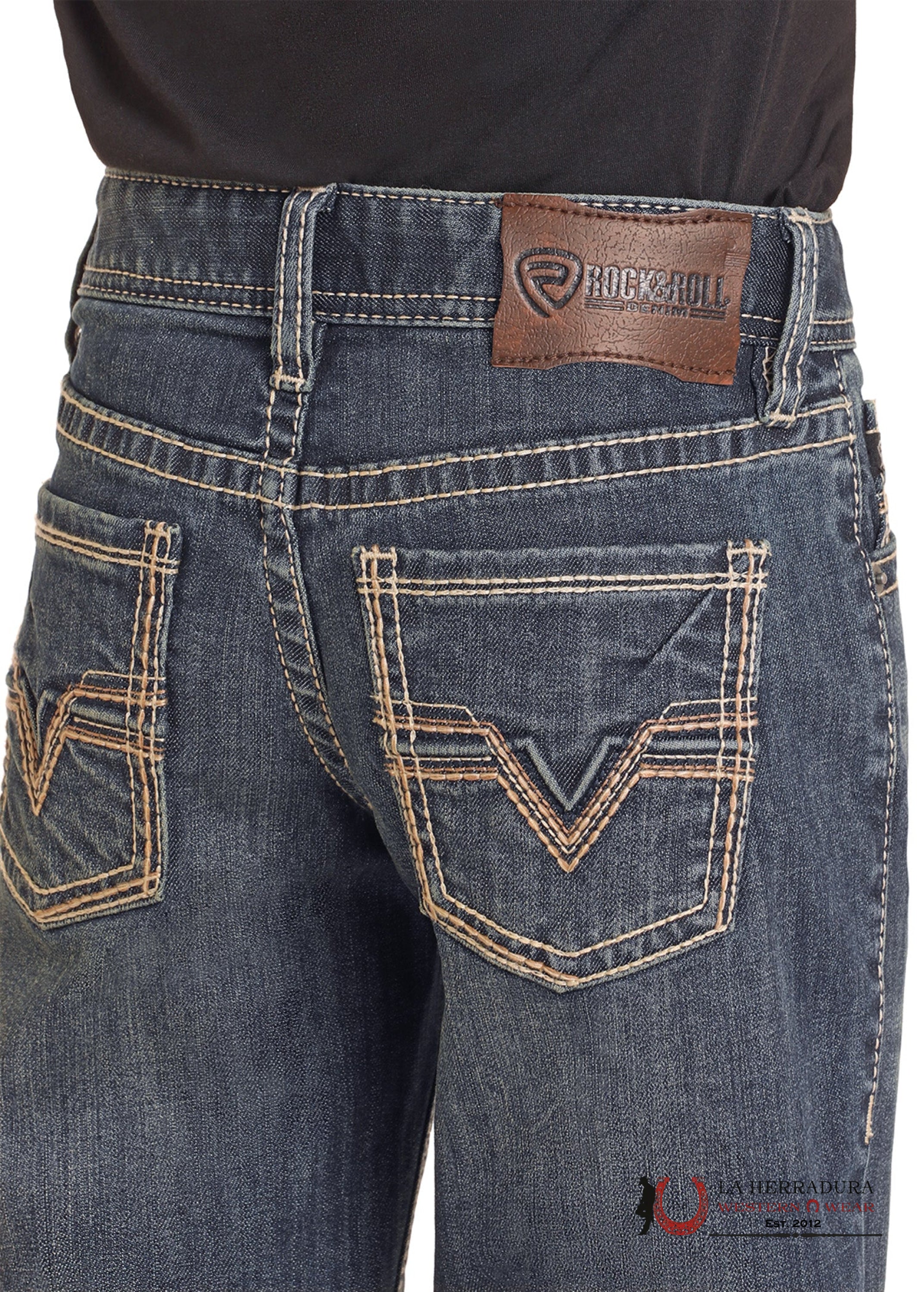 ROCK&ROLL JEANS KIDS BB GUN MEDIUM VINTAGE TWO TONE EMB REGULAR FIT/BOOTCUT BB0BD04813 NIÑOS