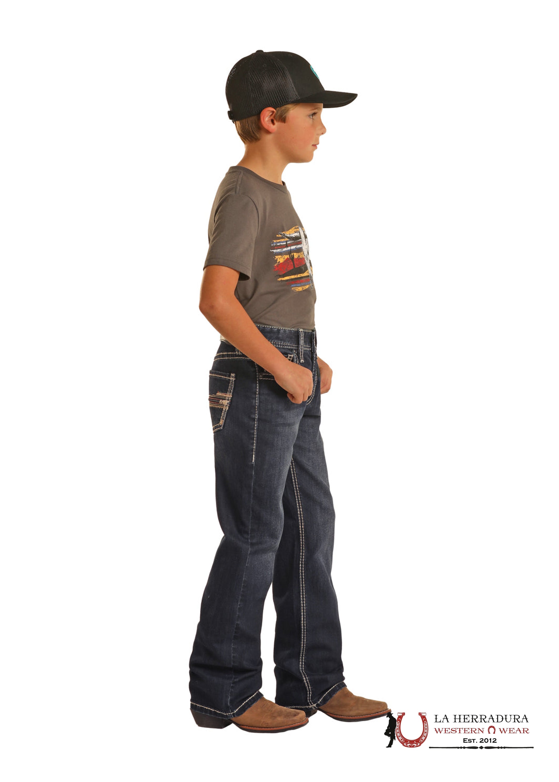ROCK&ROLL JEANS KIDS BB GUN STRAIGHT RAISED DENIM DARK VINTAGE REGULAR FIT/BOOTCUT BB0BD02485 NIÑOS