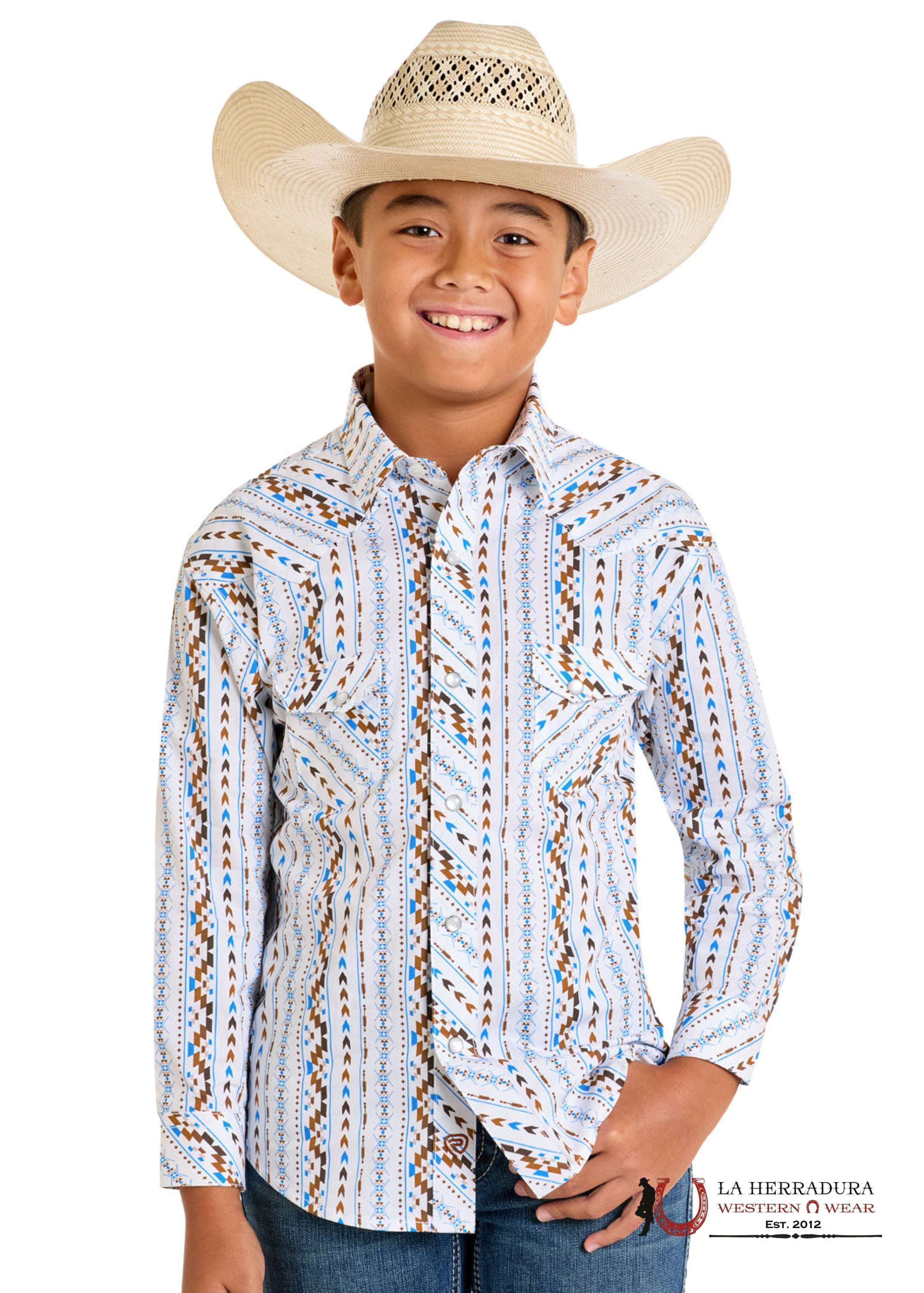 ROCK&ROLL KIDS -BOYBlack LS 2PKT PAISLEY WOVEN SNAP BBN2S06493 NIÑOS