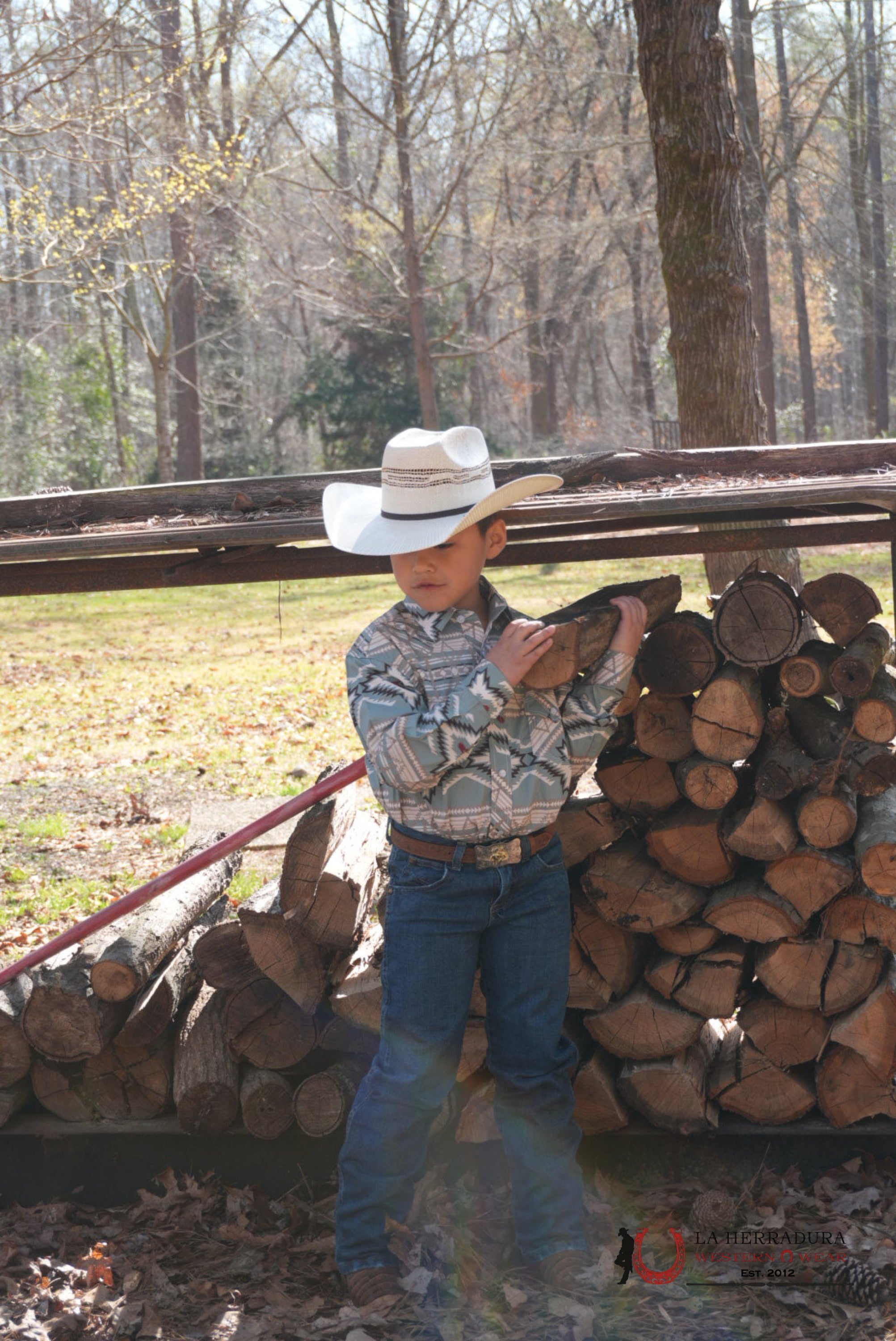ROCK & ROLL AZTEC SHIRT TEAL/BEIGE/RED NIÑOS