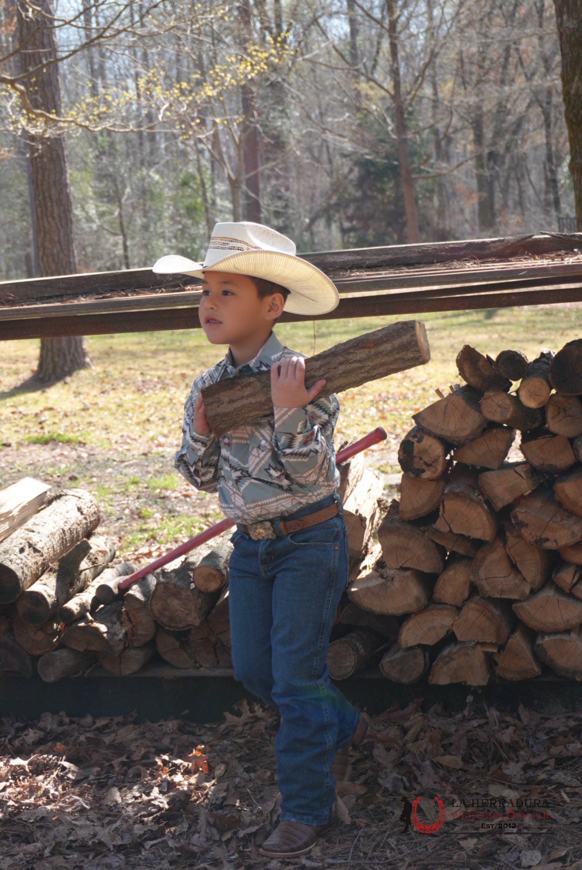 ROCK & ROLL AZTEC SHIRT TEAL/BEIGE/RED NIÑOS