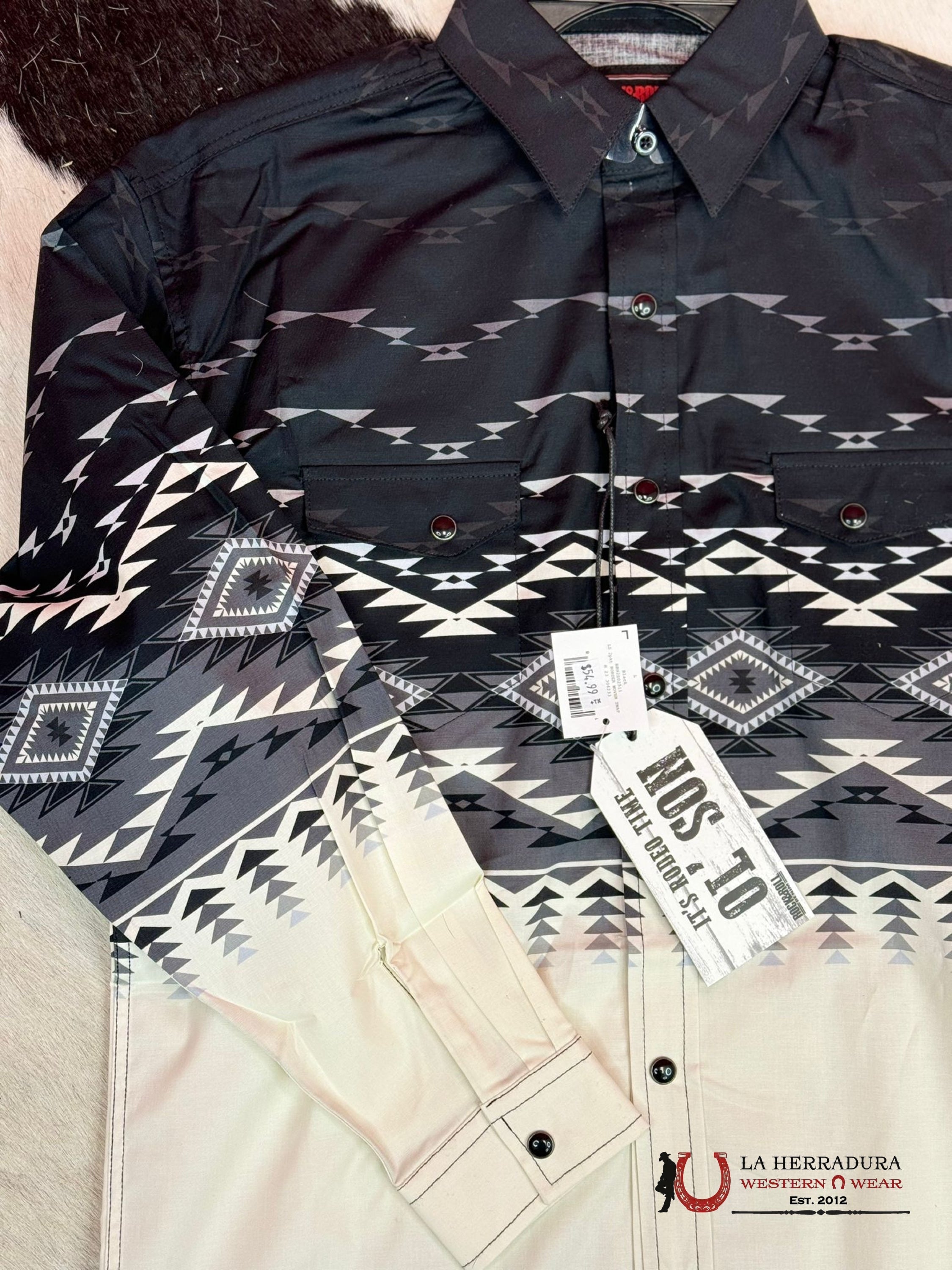 ROCK&ROLL KIDS -BOYS BLACK LS 2PKT BORDER WOVEN SNAP BBN2S02511 NIÑOS