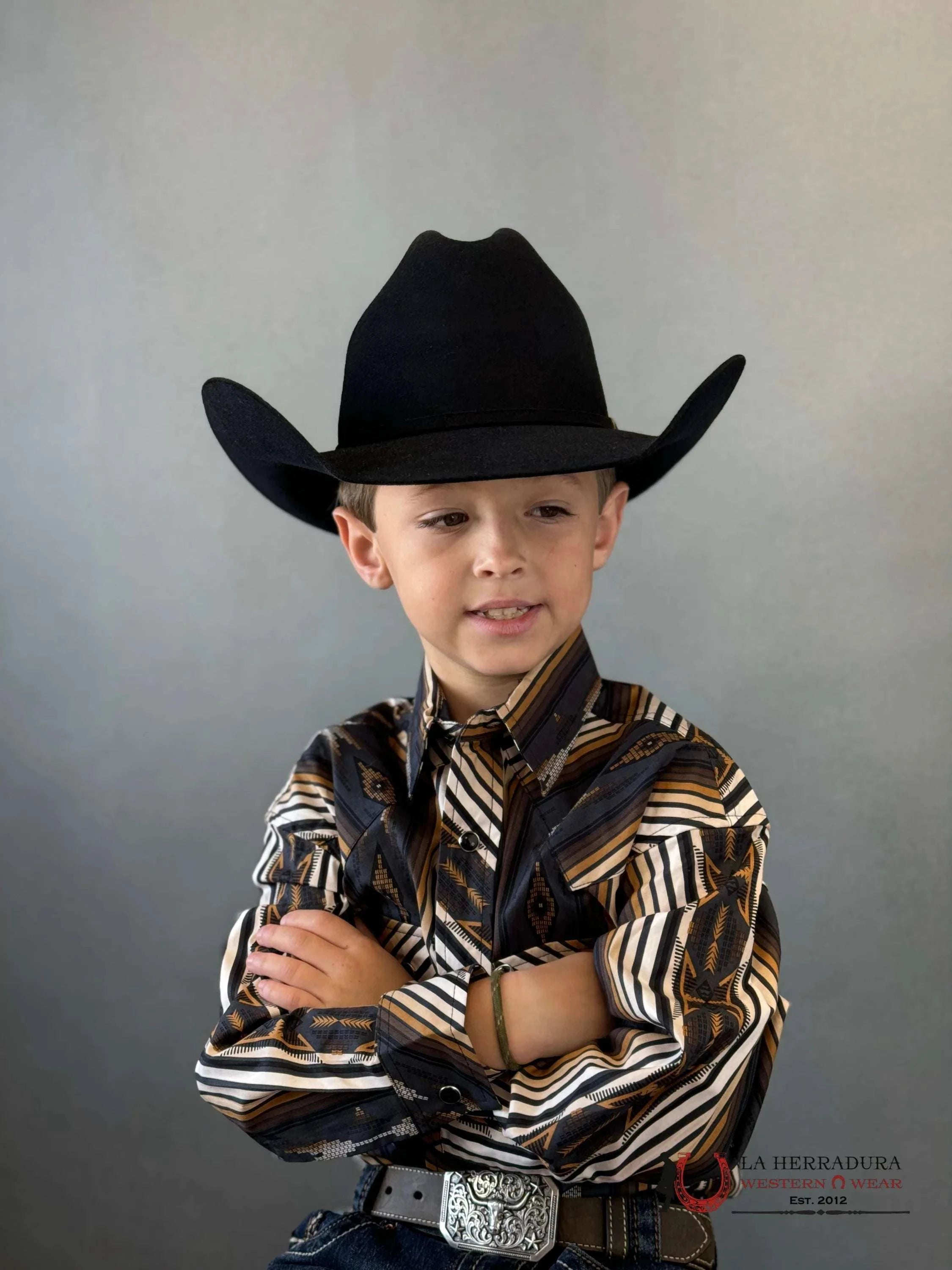 Rock&Roll Aztec Shirt Black/Yellow Niños