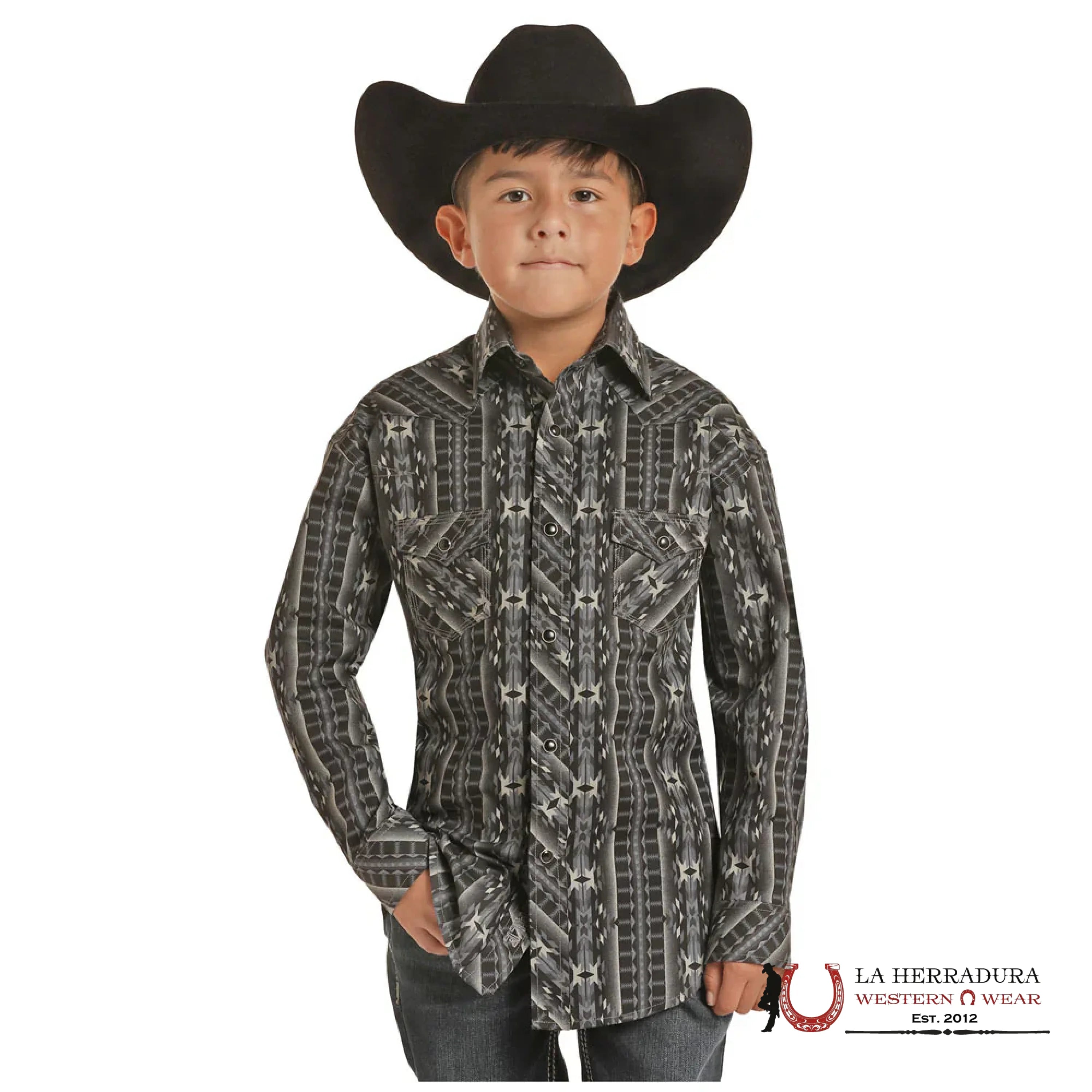 ROCK&ROLL KIDS -BOYS CHARCOAL AZTEC POPLIN RRBSOSRZ0J NIÑOS