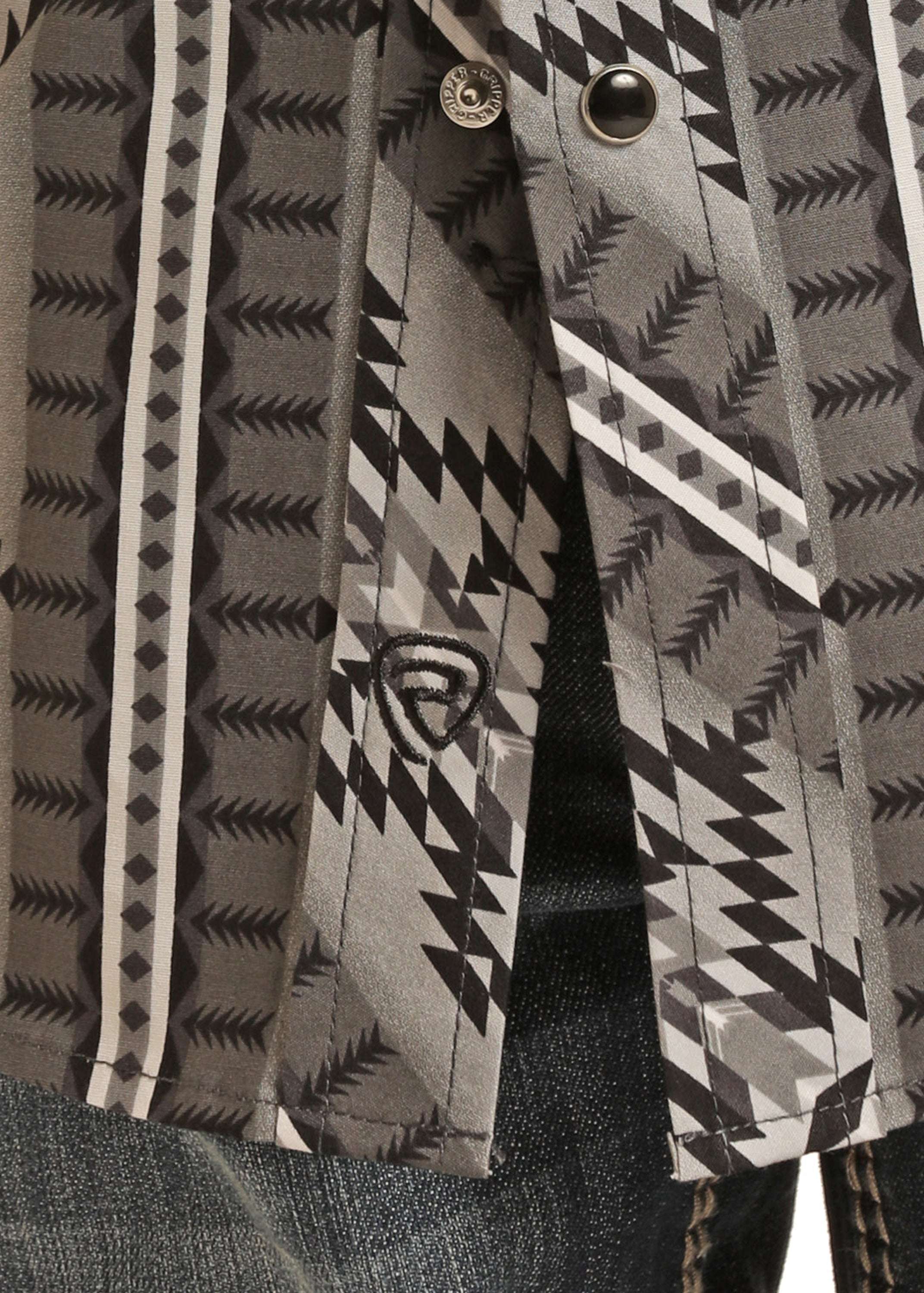 ROCK&ROLL KIDS -BOYS CHARCOAL AZTEC POPLIN RRBSOSRZ1C NIÑOS