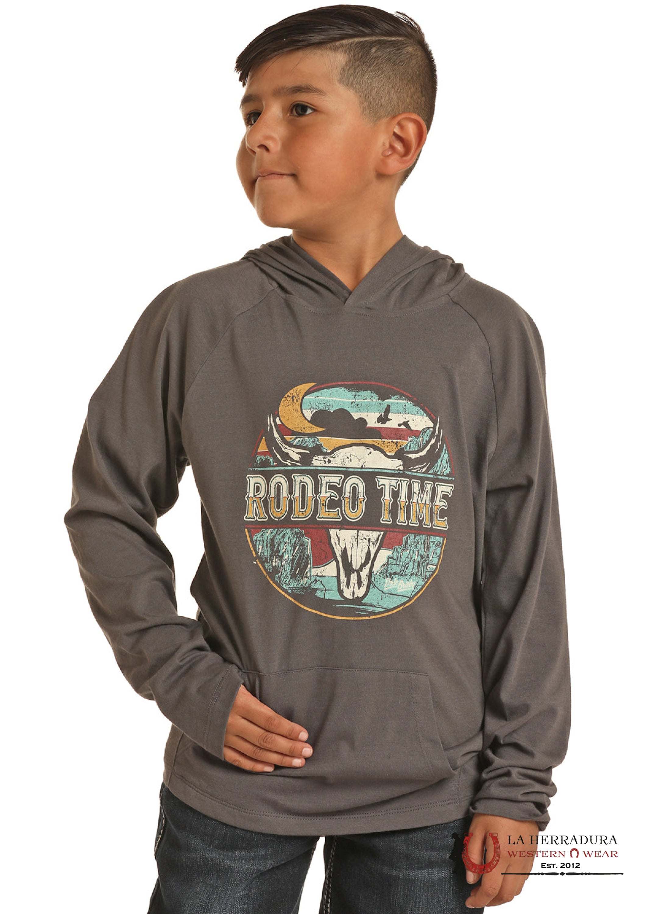 ROCK&ROLL KIDS -BOYS CHARCOAL DALE GRAPHIC HOODIE RRBT94R068 NIÑOS