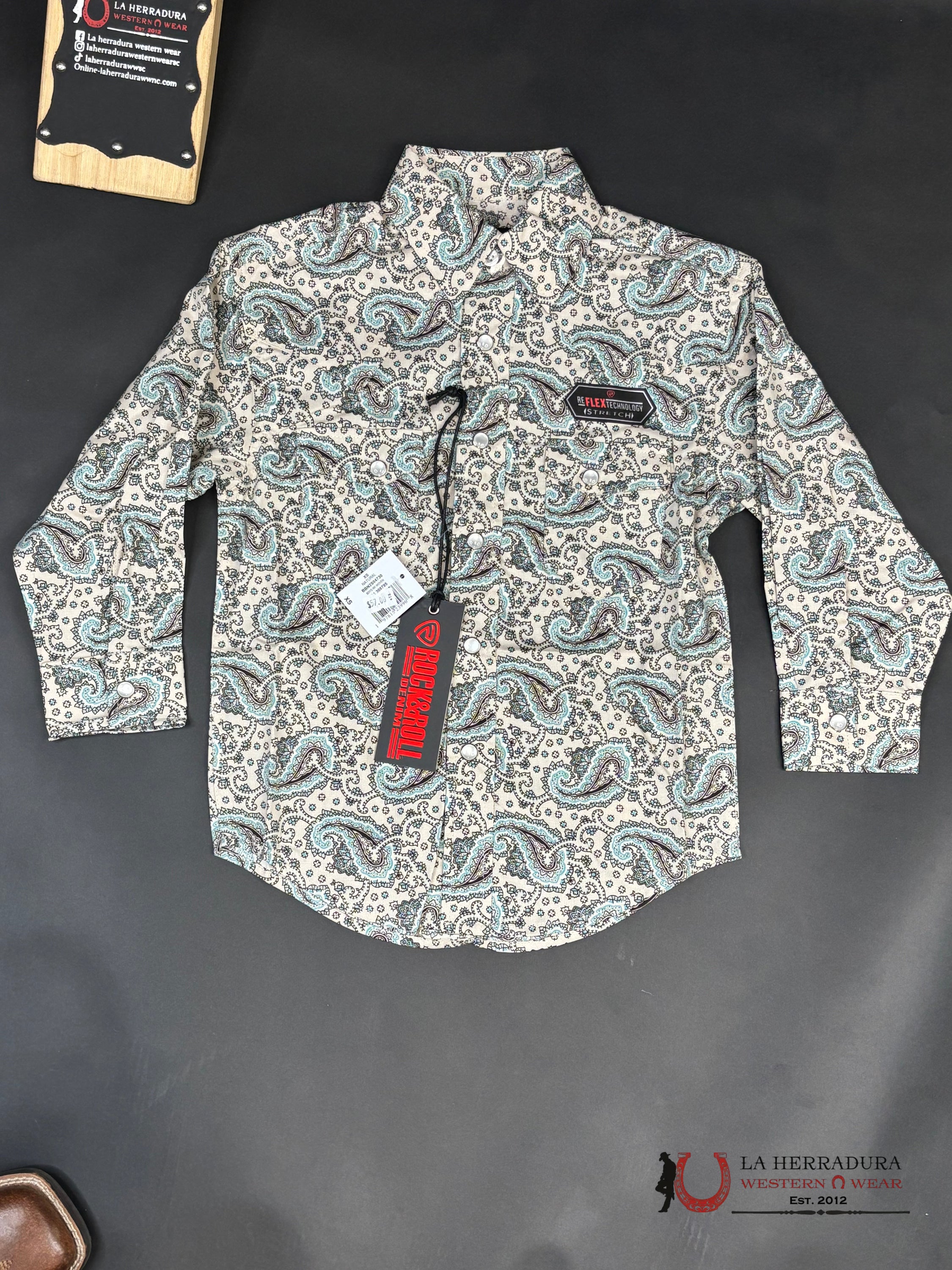 Rock&Roll Boys Natural Rr Woven Long Sleeve Niños