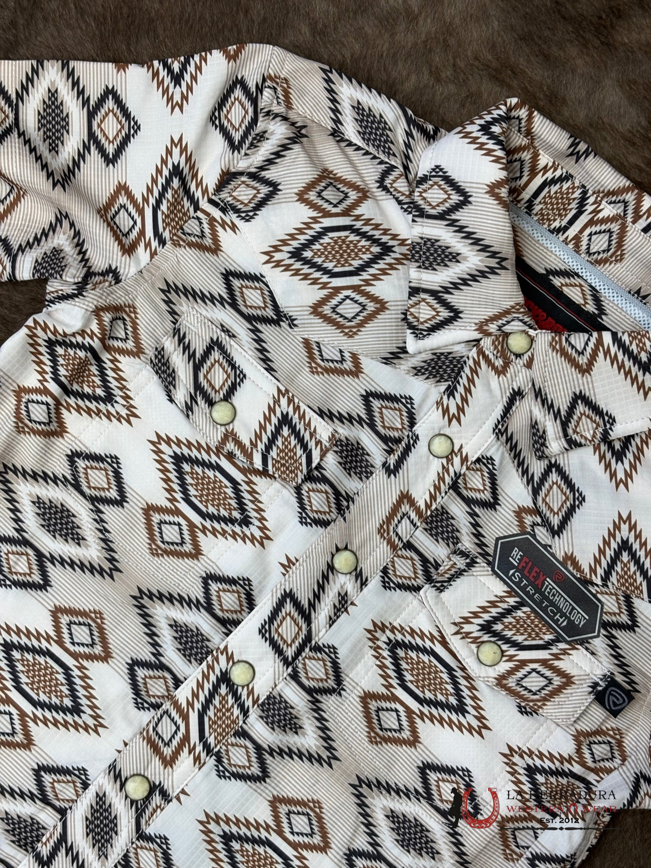 ROCK&ROLL NATURAL AZTEC PRINT SHORT SLEEVE SHIRT BOYS NIÑOS