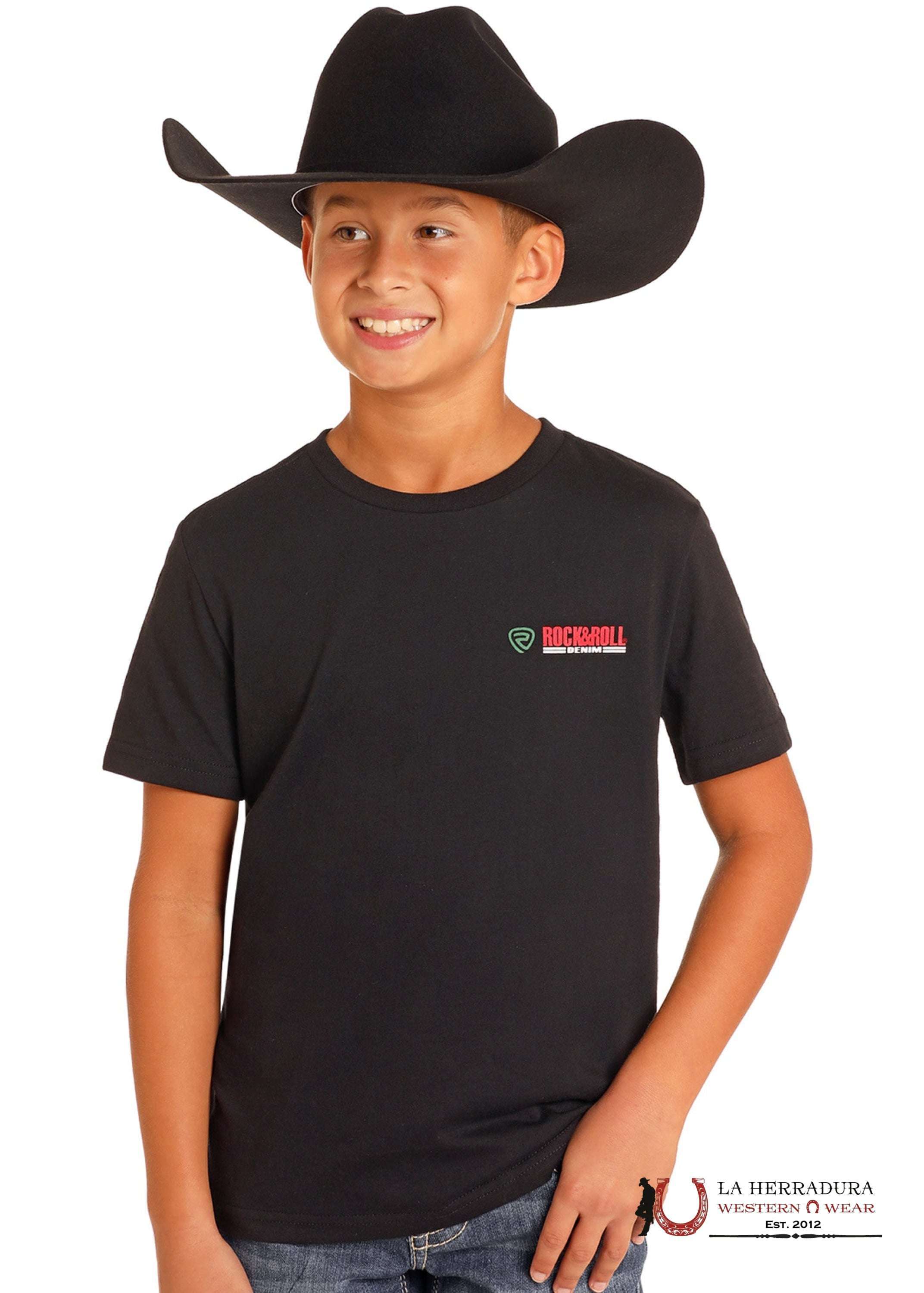 ROCK&ROLL KIDS -BOYS SS BLACK GRAPHIC TEE BB21T05057 NIÑOS