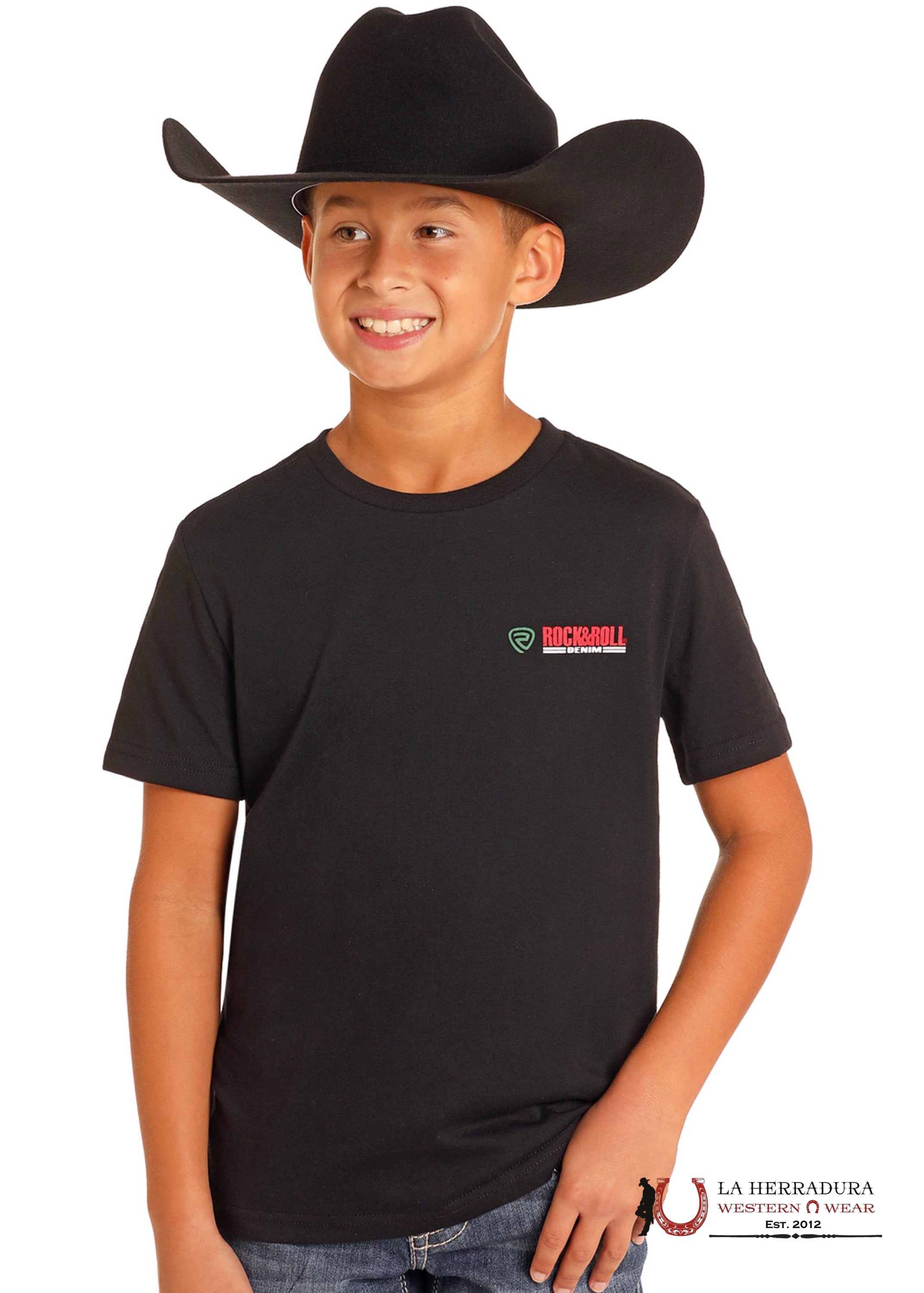 ROCK&ROLL KIDS -BOYS SS BLACK GRAPHIC TEE BB21T05057 NIÑOS