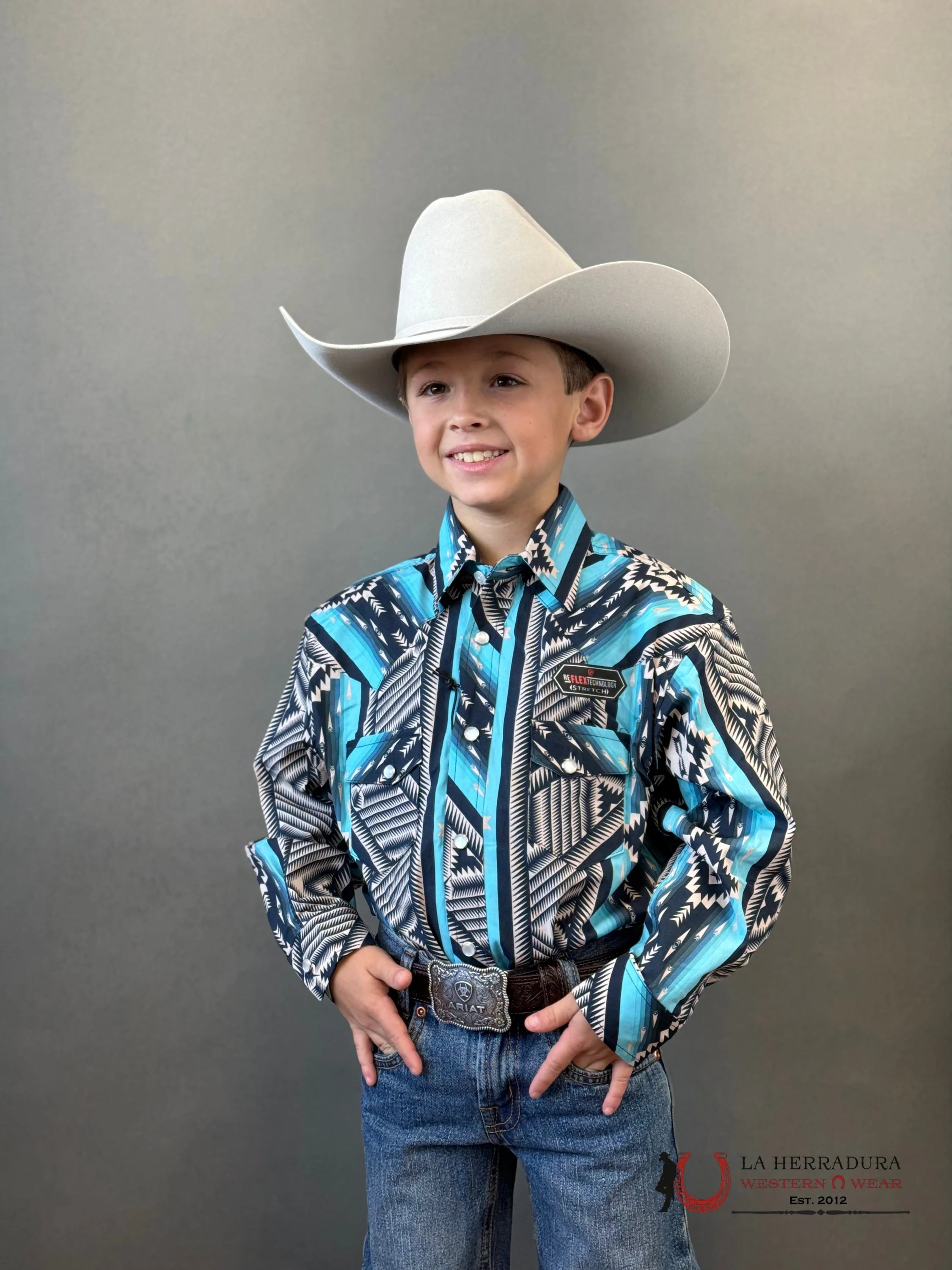 Rock&Roll Aztec Shirt Blue/Black Niños