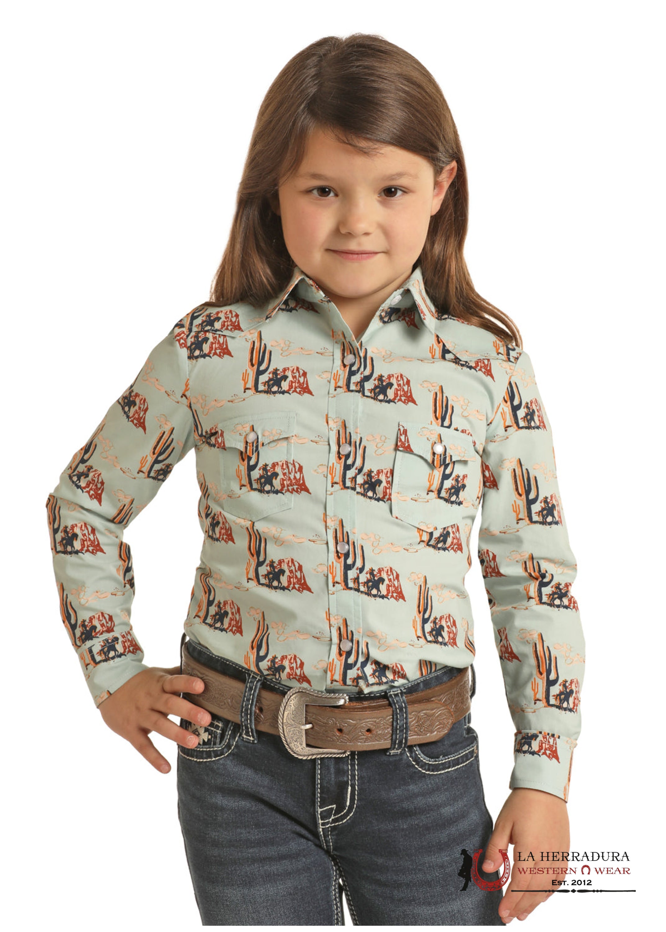 ROCK&ROLL KIDS -GIRLS AQUAMARINE LS SNAP G4S3325 NIÑOS